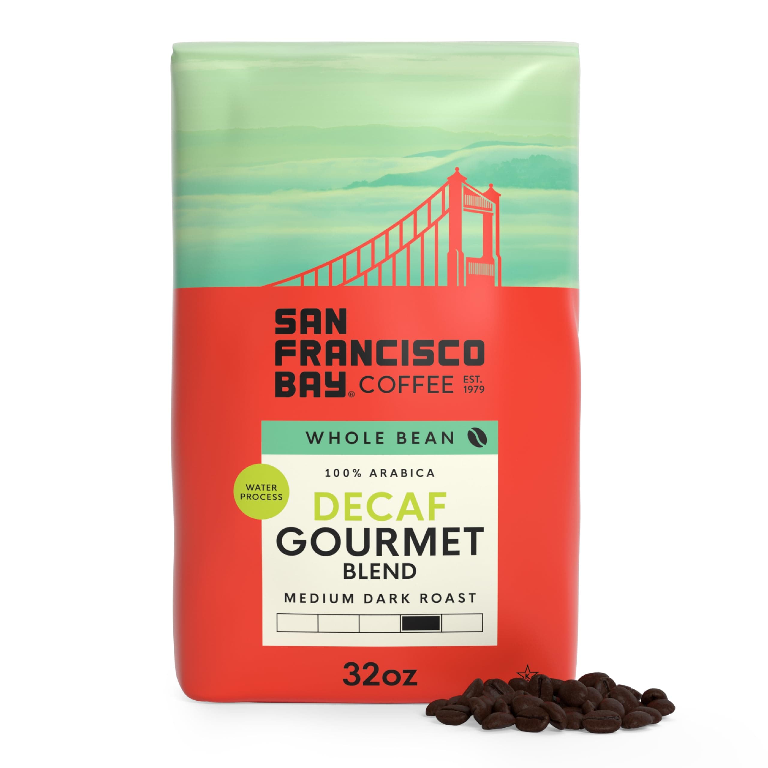 San Francisco Bay Coffee Decaf Gourmet Blend, Whole Bean, 908 g