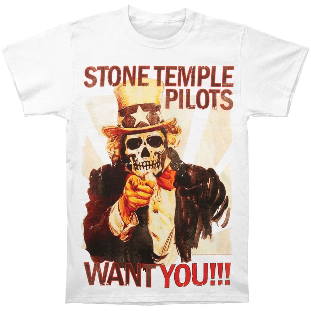Stone Temple Pilots Men's Want You Slim Fit T-Shirt White