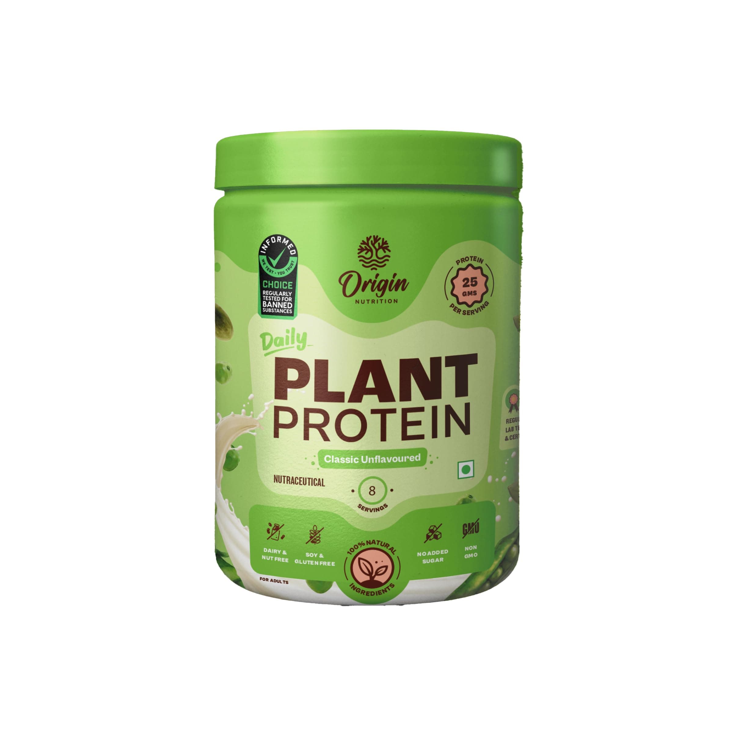 100% Natural Plant Based Protein Powder, Ranked Best Vegan Protein by Independent Scientific Research, Easy to Digest, Unflavoured with 25g per serve Plant Based Protein, No Added Sugar, 260g