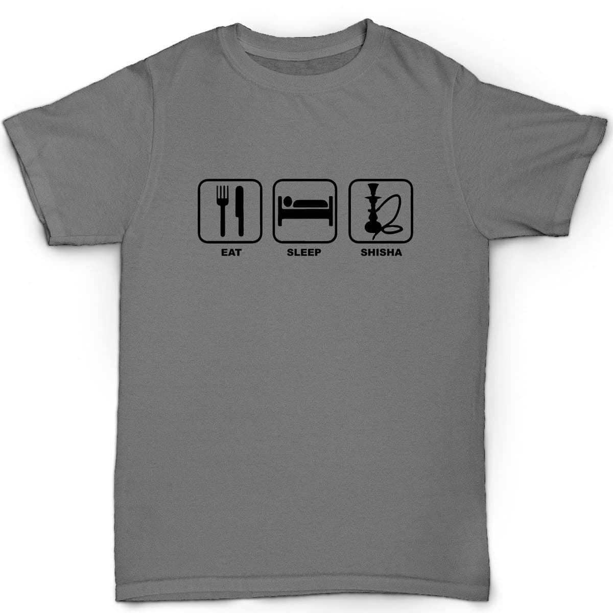 Eat Sleep Shisha Men's T Shirt Funny Humour Birthday, Sarcasm, Birthday Gift and Stag Do Party