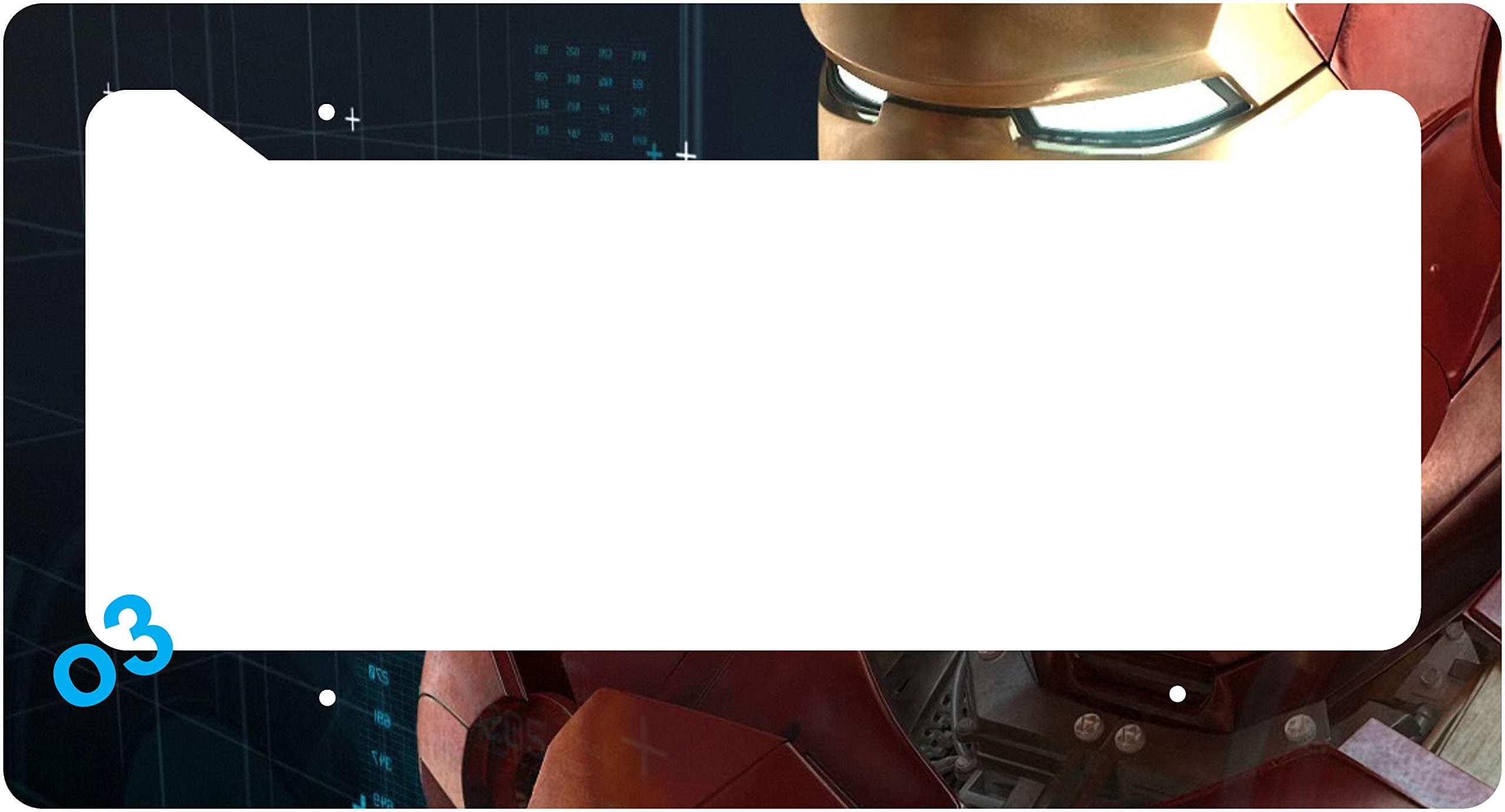 Iron Man Face Helmet Stop License Plate Frame Alumminum Car Auto (d)