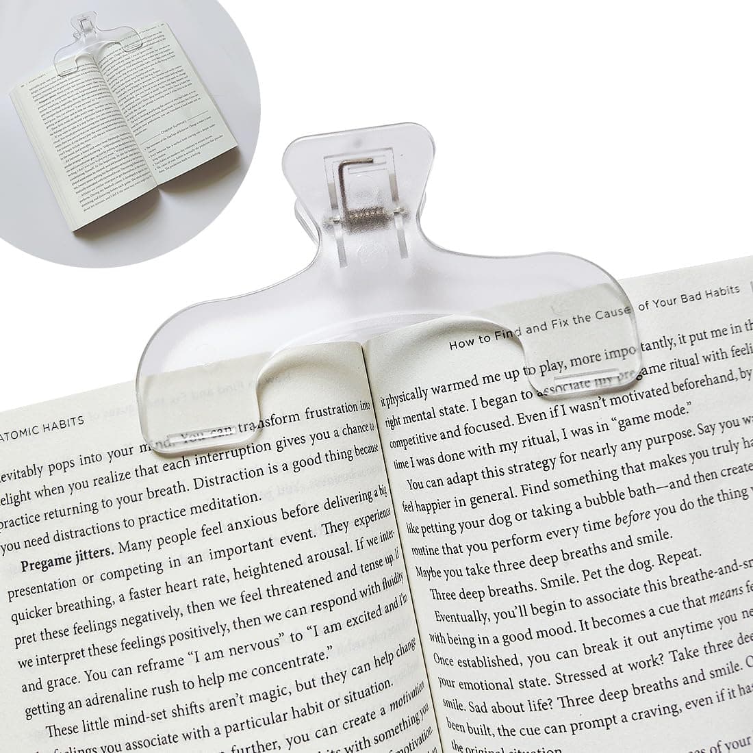Transparent book clip