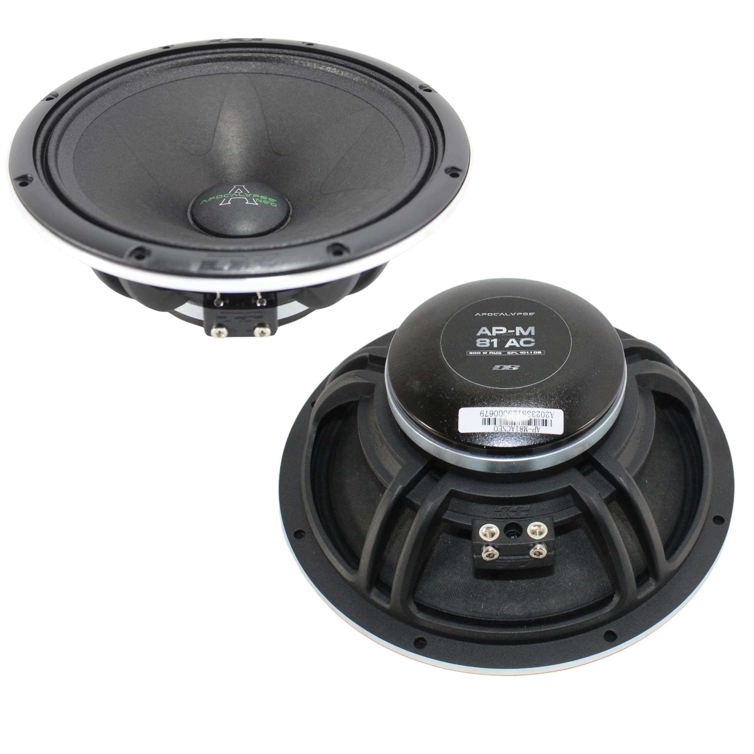 Apocalypse Pair of 8" 4-ohm 300W RMS Midrange Speakers AP-M81AC-NEO