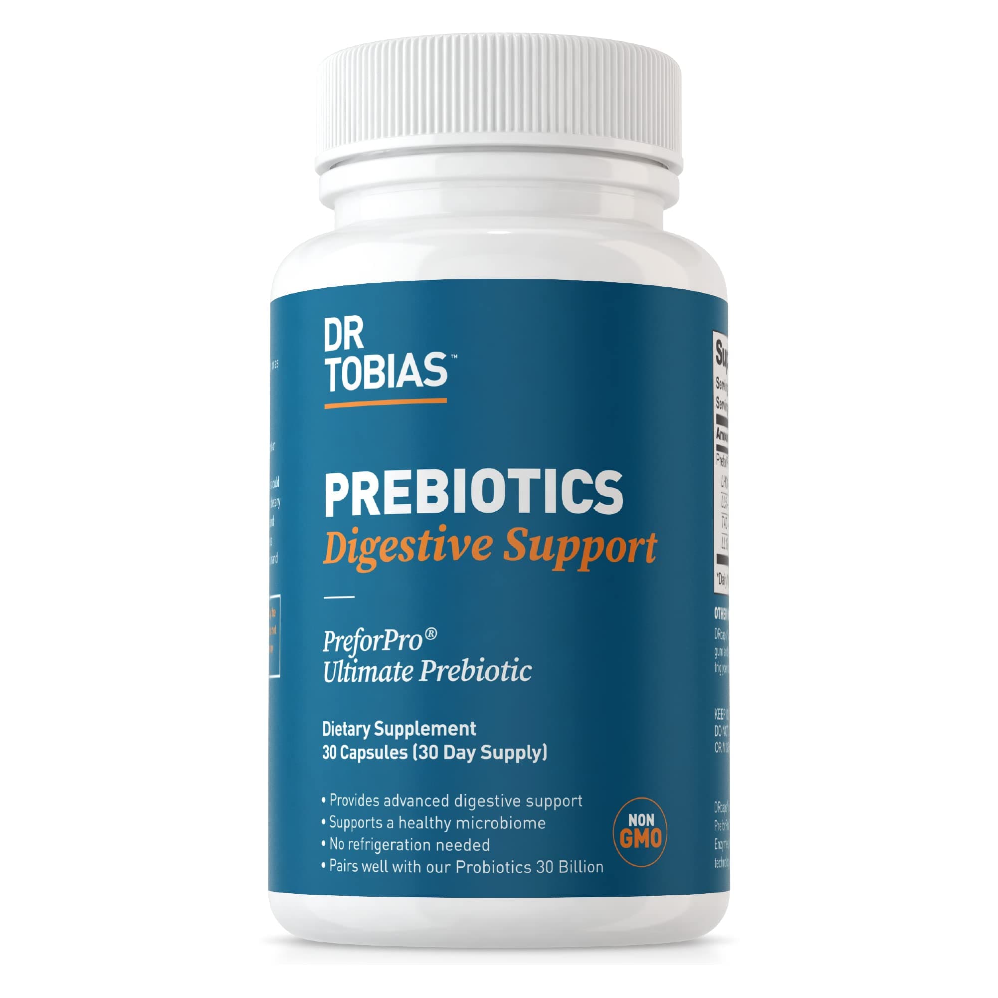 Dr. Tobias Ultimate Prebiotic - The Perfect Complement & Boost For Every Probiotics Supplement - Probiotic Booster PreforPro -
