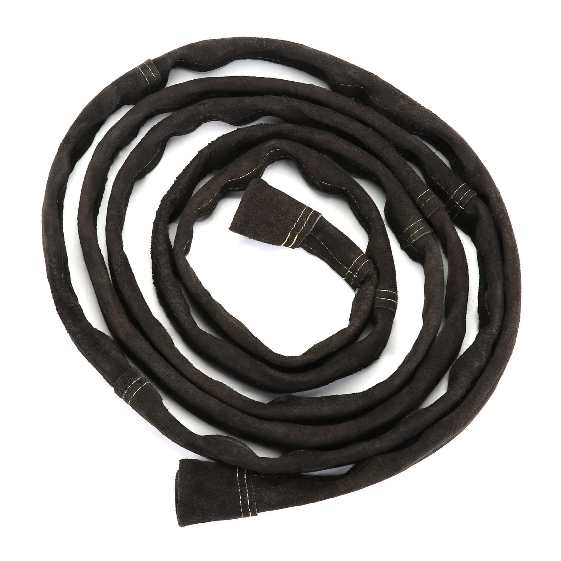 HoluloTIG Welding Torch Cable Cover Flame-Resistant Leather Kevlar Stitched, Brown MIG/Plasma Cable Sleeves Tig Cover, 137''