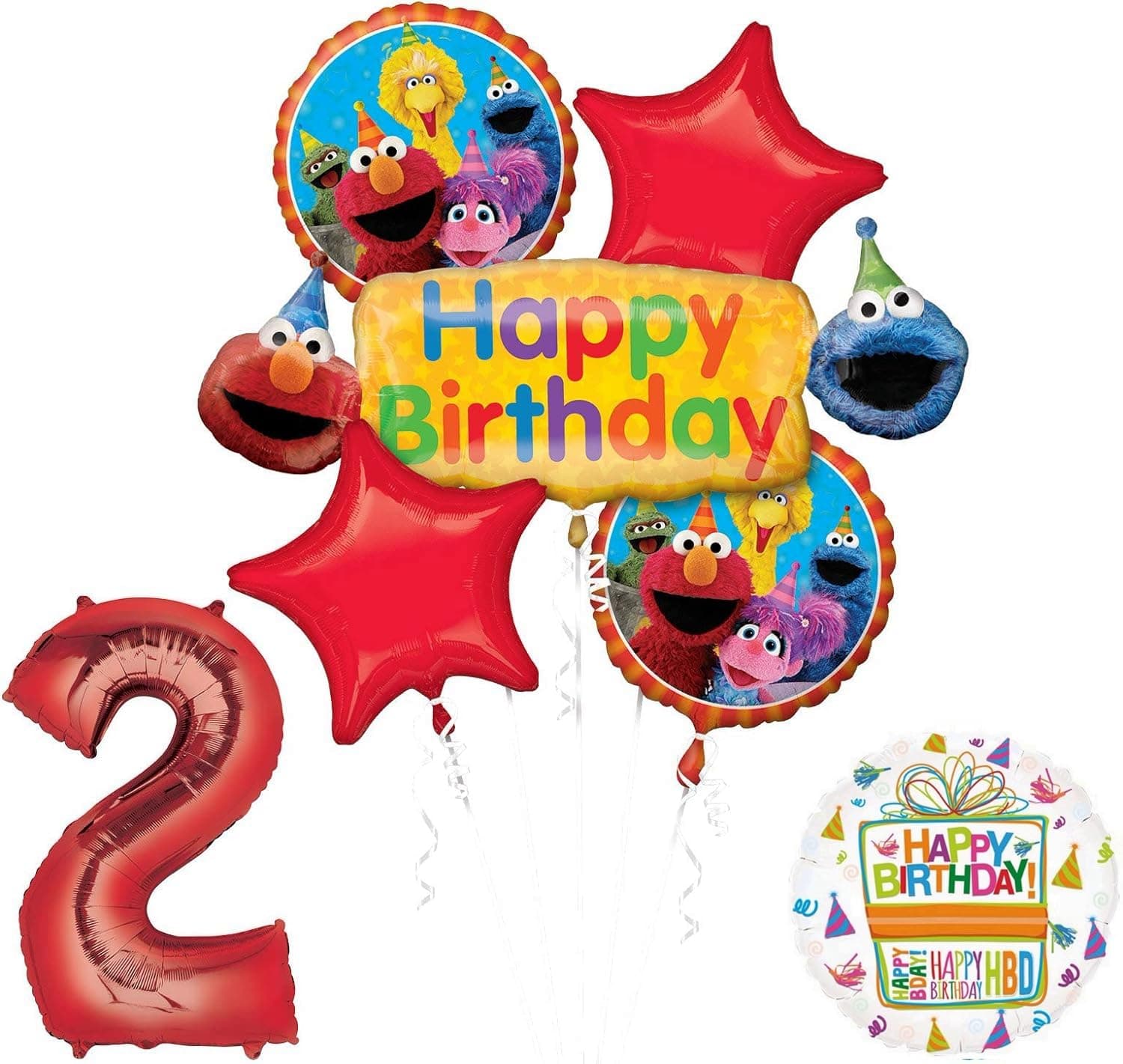 Mayflower Products Elmo and Friends Sesame Street 2nd Birthday Supplies Decorations Balloon kit