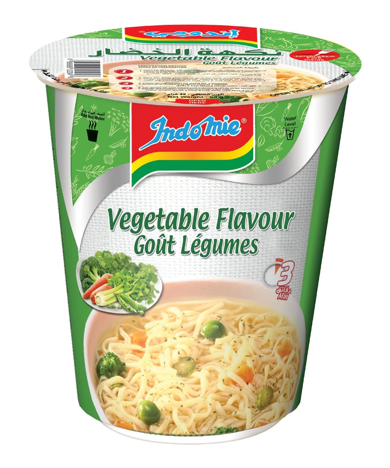 Instant Noodles, Vegetable Flavour with Seasoning Powder and Sauce - 60g