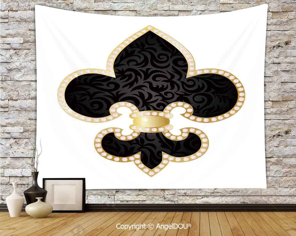 AngelDOU Decor Camping Tent Travel Mattress Tapestry Royal Legend Lily Throne of France Empire Family Insignia of Knights Image Polyester Thin Tapestry.W59xL51.2(inch)