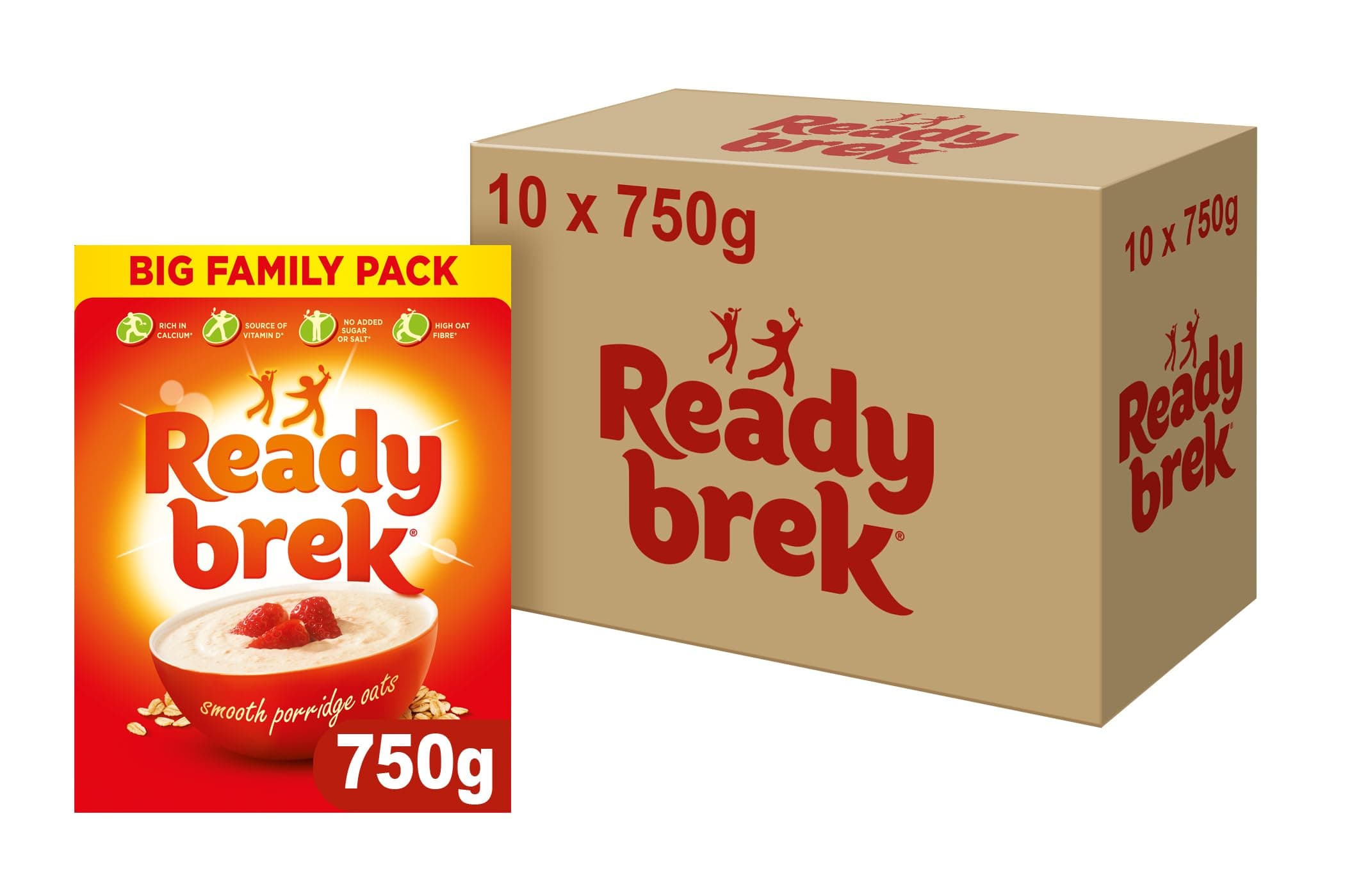 Weetabix Ready Brek Original Super Smooth Oats 750 g (Pack of 10)