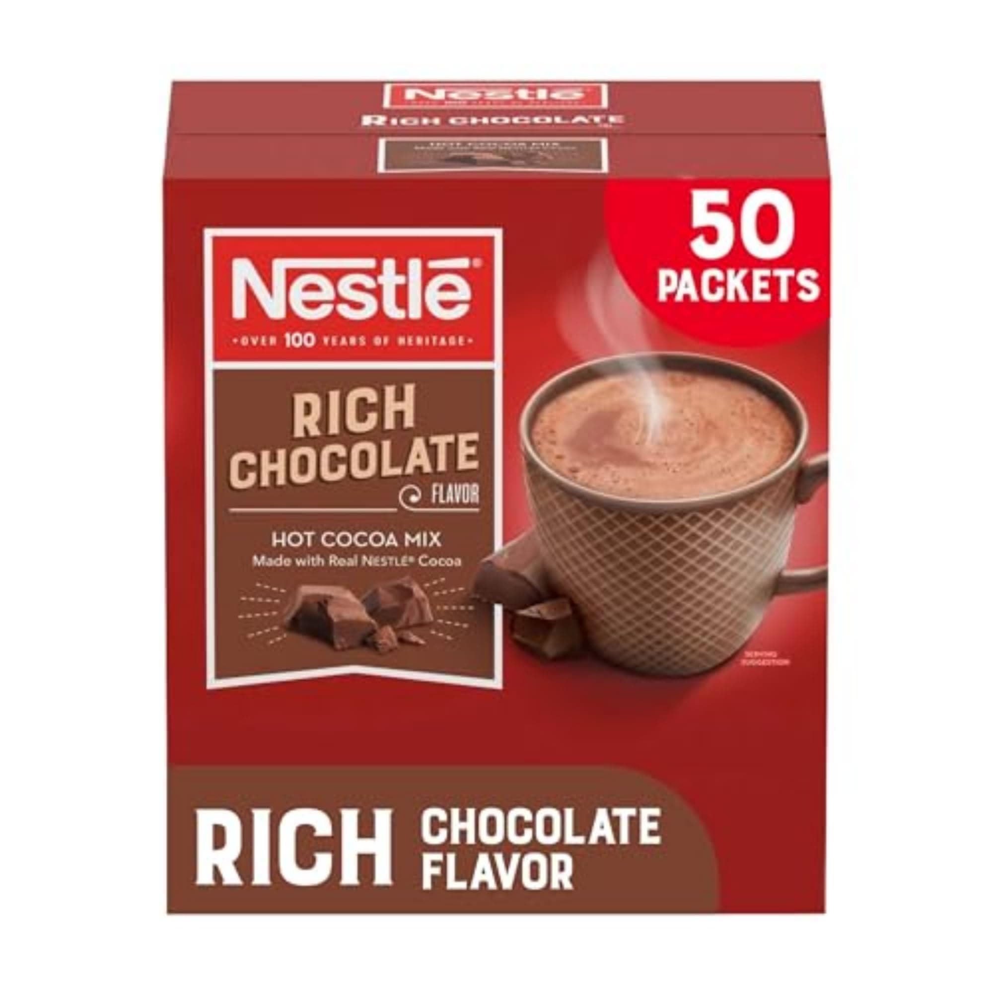 Instant Hot Cocoa Mix, Rich Chocolate, 71/100 oz, 50/Box