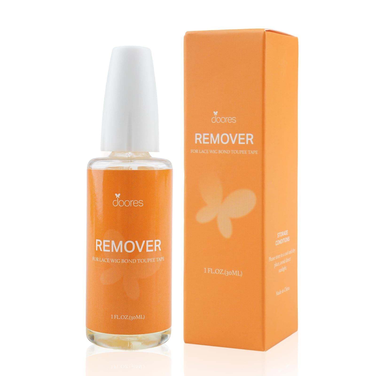 DOORES Tape in Extension Remover, Fast Acting Strong Adhesive Remover for Tape in Hair Extensions and Lace Wigs Gentle on Skin No Residue for DIY Easy Removal at Home or Salon Use 30ml Kumquat Flavor