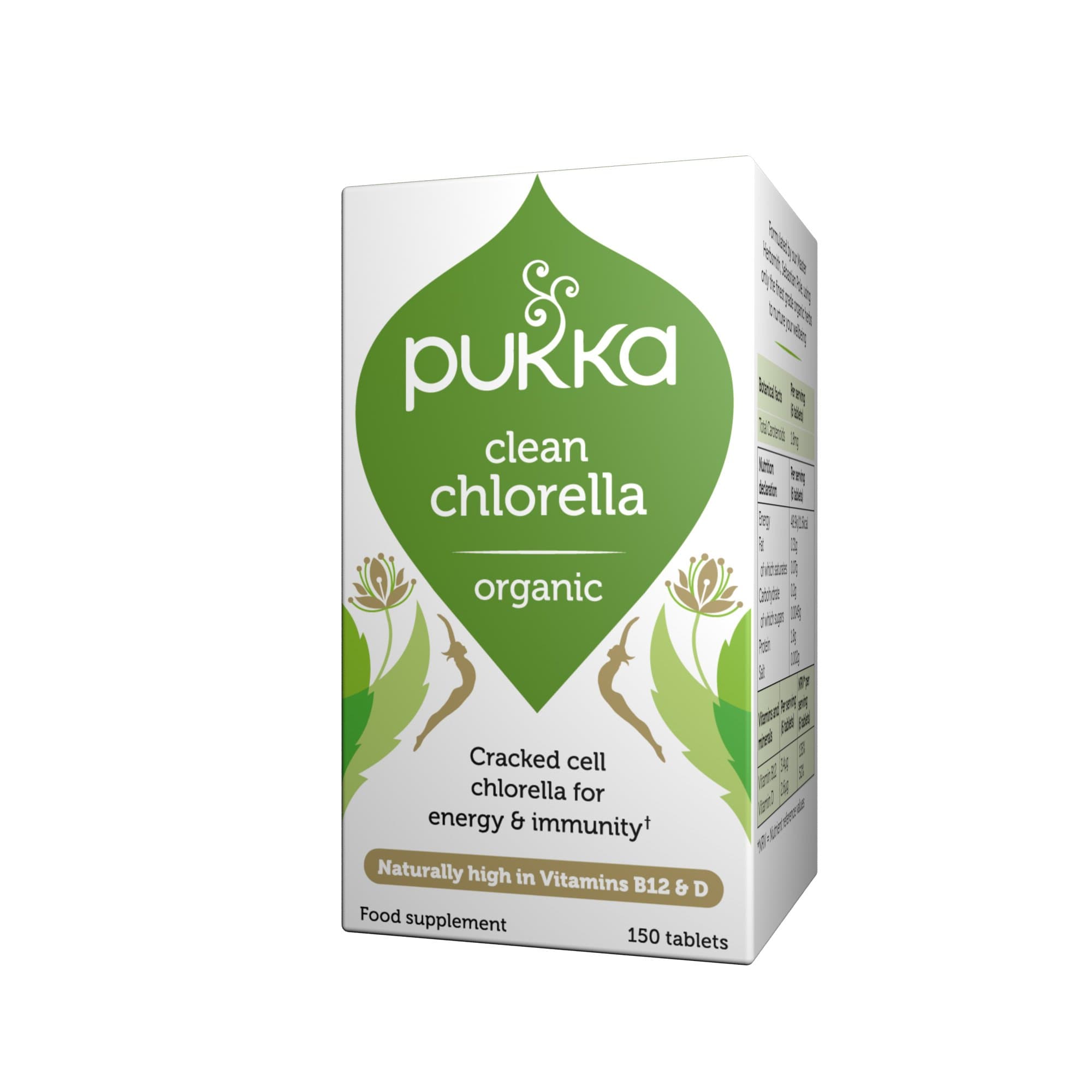 Pukka Herbs - Clean Chlorella, Natural & Organic - Pack of 150 Tablets