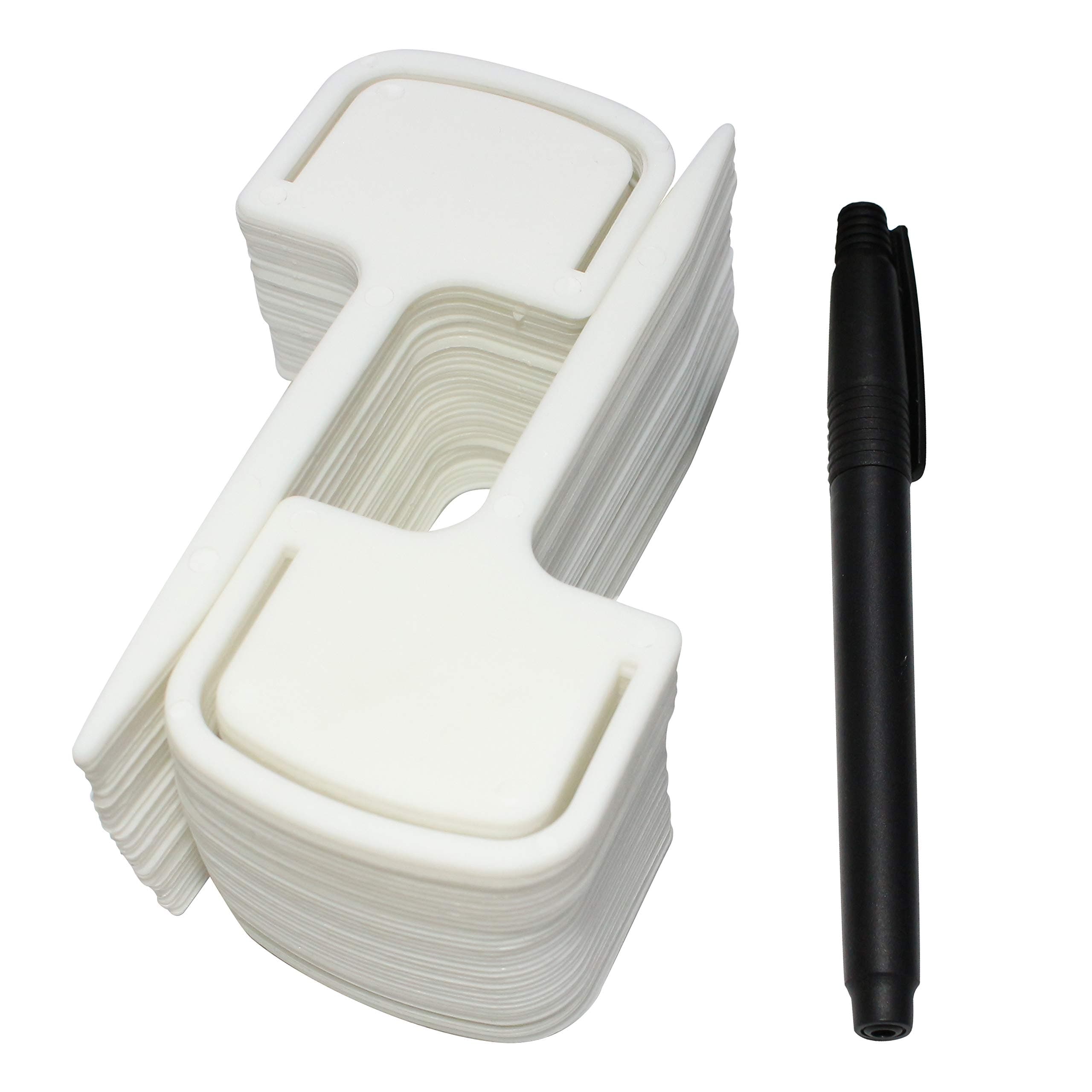 Gardzen 72 Pcs 5 Inch Plastic Reusable Plant Tags - T-Type Nursery Garden Labels Seed Packet Holder Label - with Extra Black Marker Pen