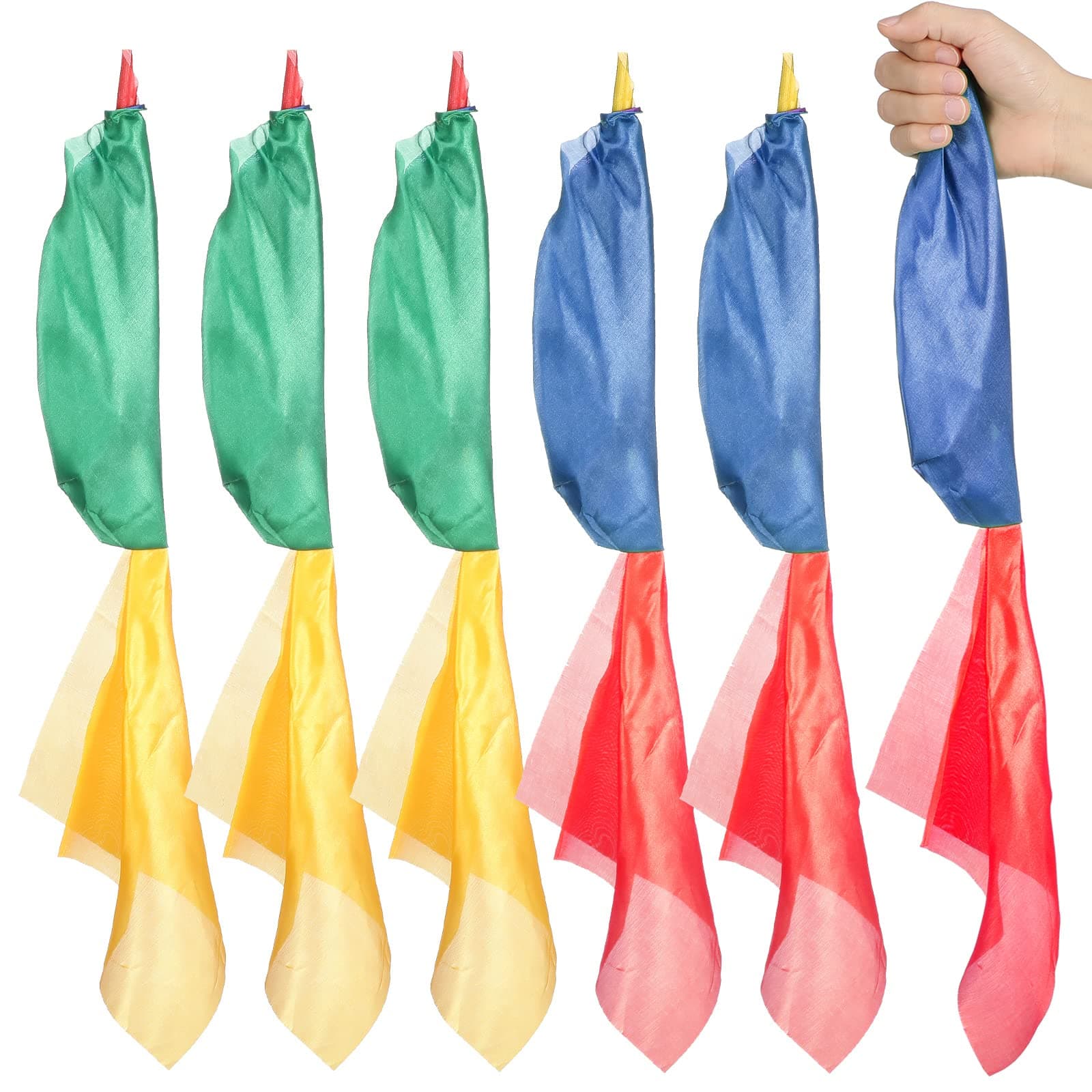Tarpop 6 Pieces Magic Scarves Color Changing Silk Hanky Props Scarf Magic Trick Streets Handkerchief for Adult Birthday Party Gift