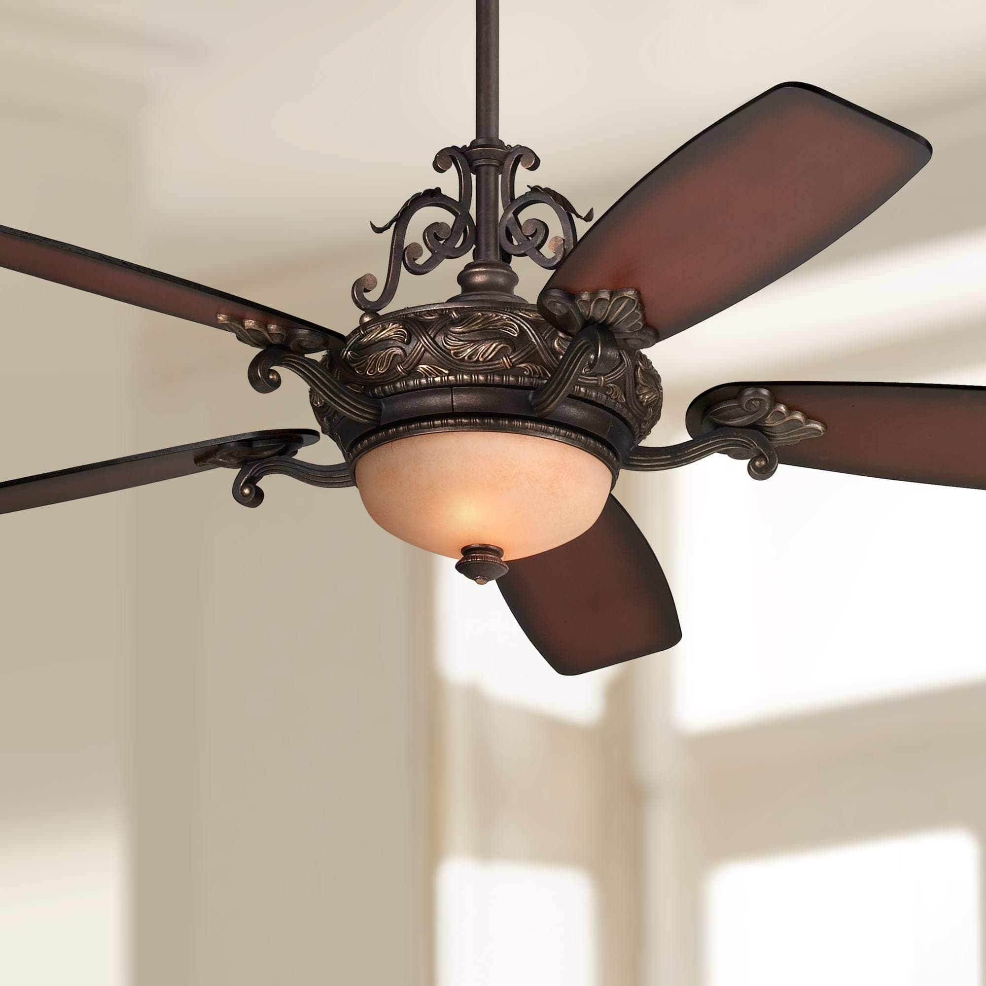 Casa Vieja 56" Casa Esperanza Vintage Antique Indoor Ceiling Fan 5 Blade LED Light Remote Control Bronze Gold Motor Brown Teak Finish Blades Cottage Core Bedroom Living Room Includes 10" Downrod
