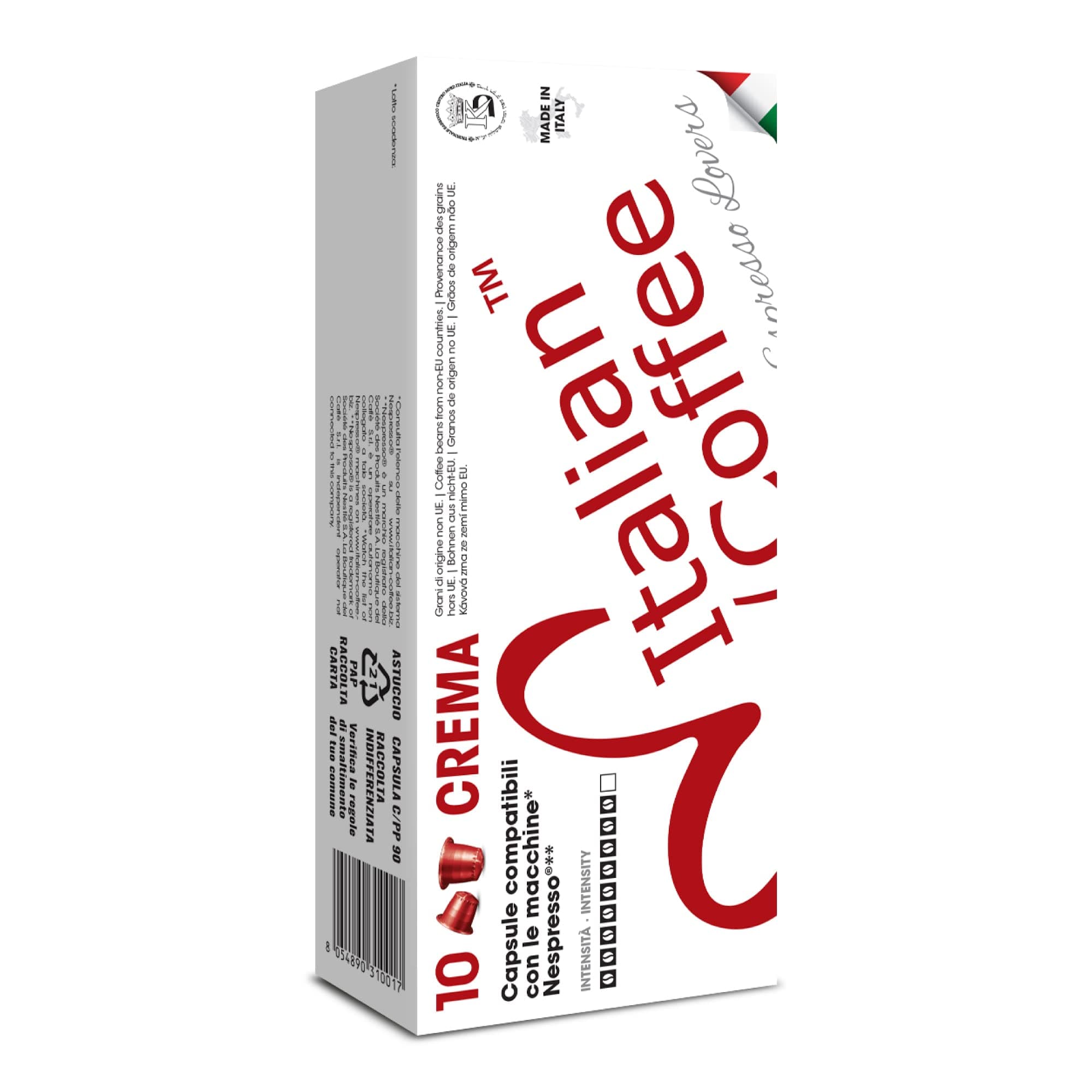 DELICITALY Pure Italian Food Italian Coffee pods compatible with Nespresso Original machines, Italian Expresso capsules (100 Crema regular pods, 100 Count (Pack of 1))