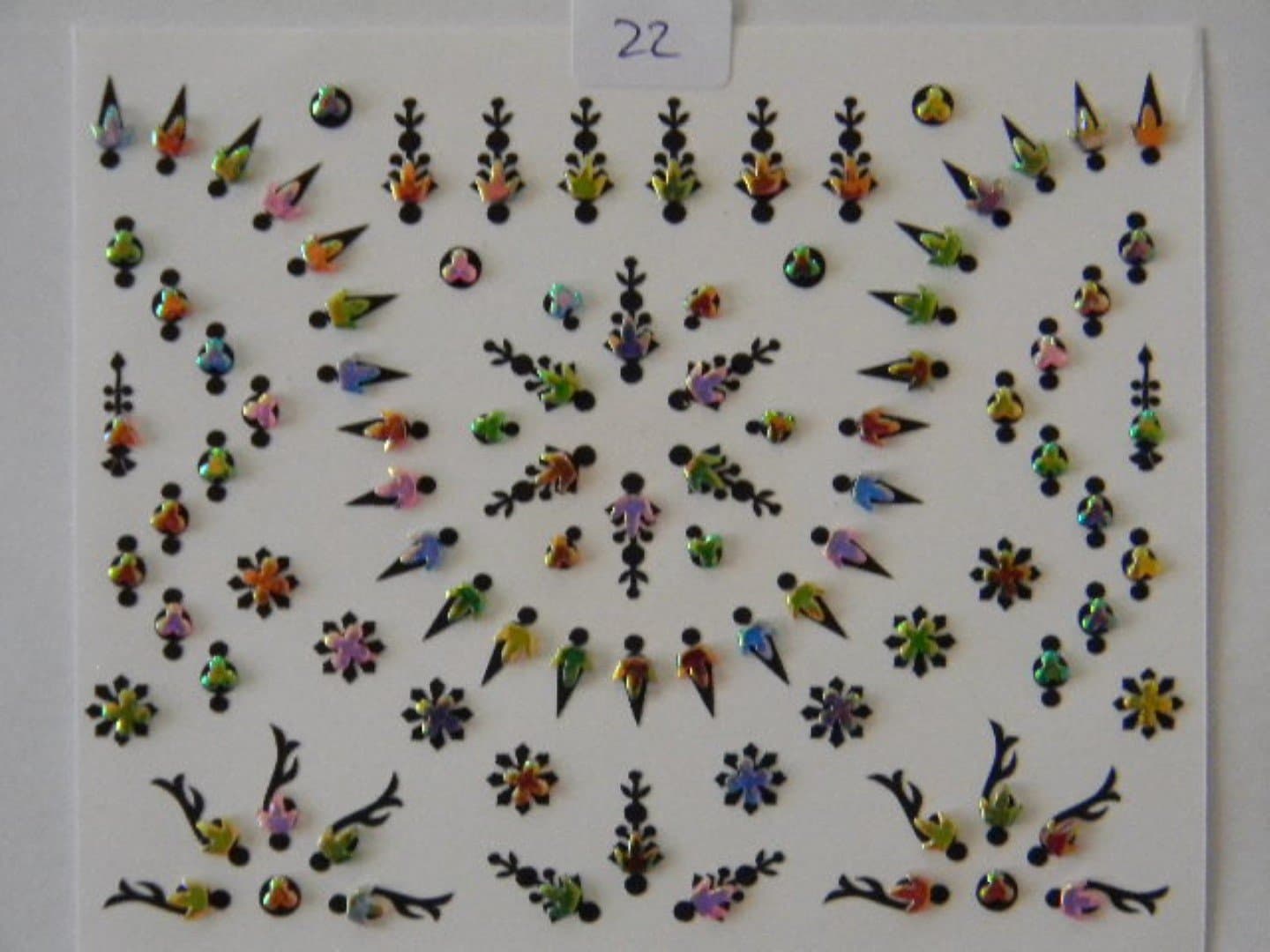 100+ Approx (1 Pack) Colourful Crystal Diamanté Bindi Multi Pack - Stick On Temporary Body Art Tattoo Jewel for Bollywood Party Prom Wedding Style 22