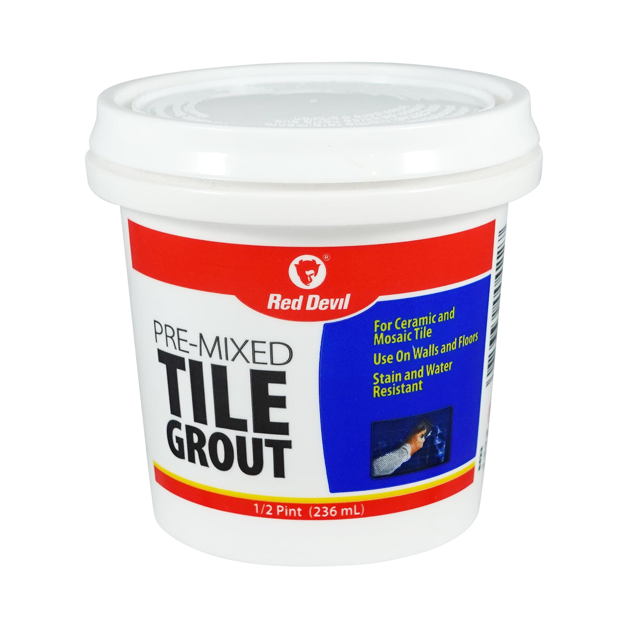 (1/2 Pint) - Red Devil 0422 Pre-Mixed Tile Grout, 1/2-Pint - Quantity 12