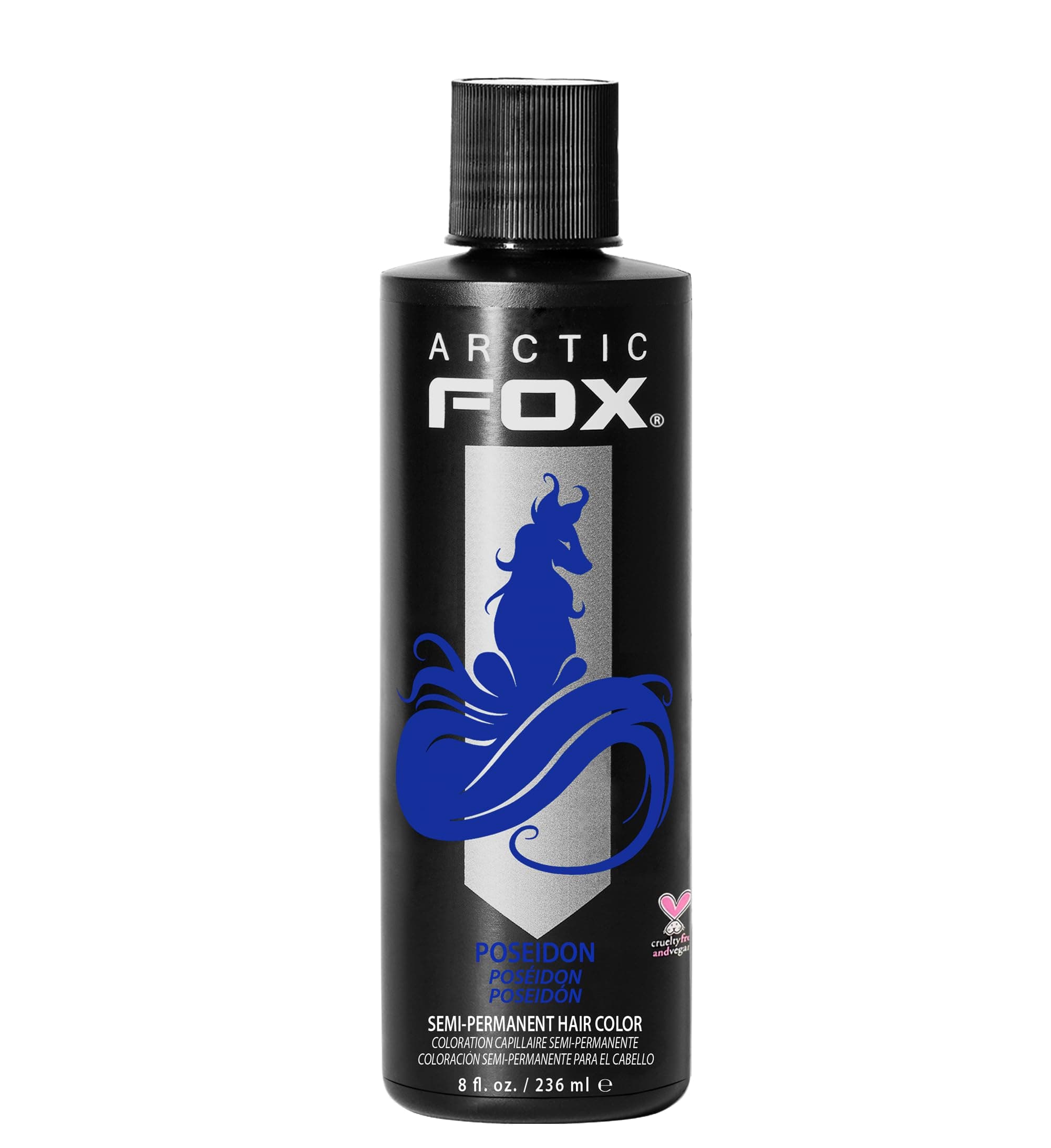 Semi-Permanent Hair Dye, Vegan & Cruelty-Free, Vibrant Blue Color, Conditioning Formula, Long Lasting, Ammonia-Free, For All Hair Types, 8 Fl Oz, Poseidon