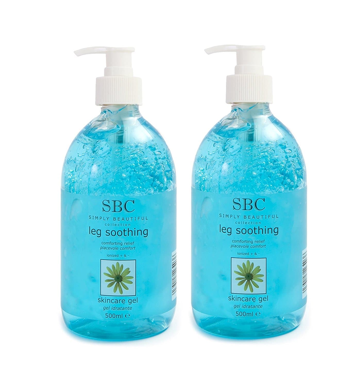 SBC Leg Soothing Gel With Pump 500ml Duo Two 500ml Bottles