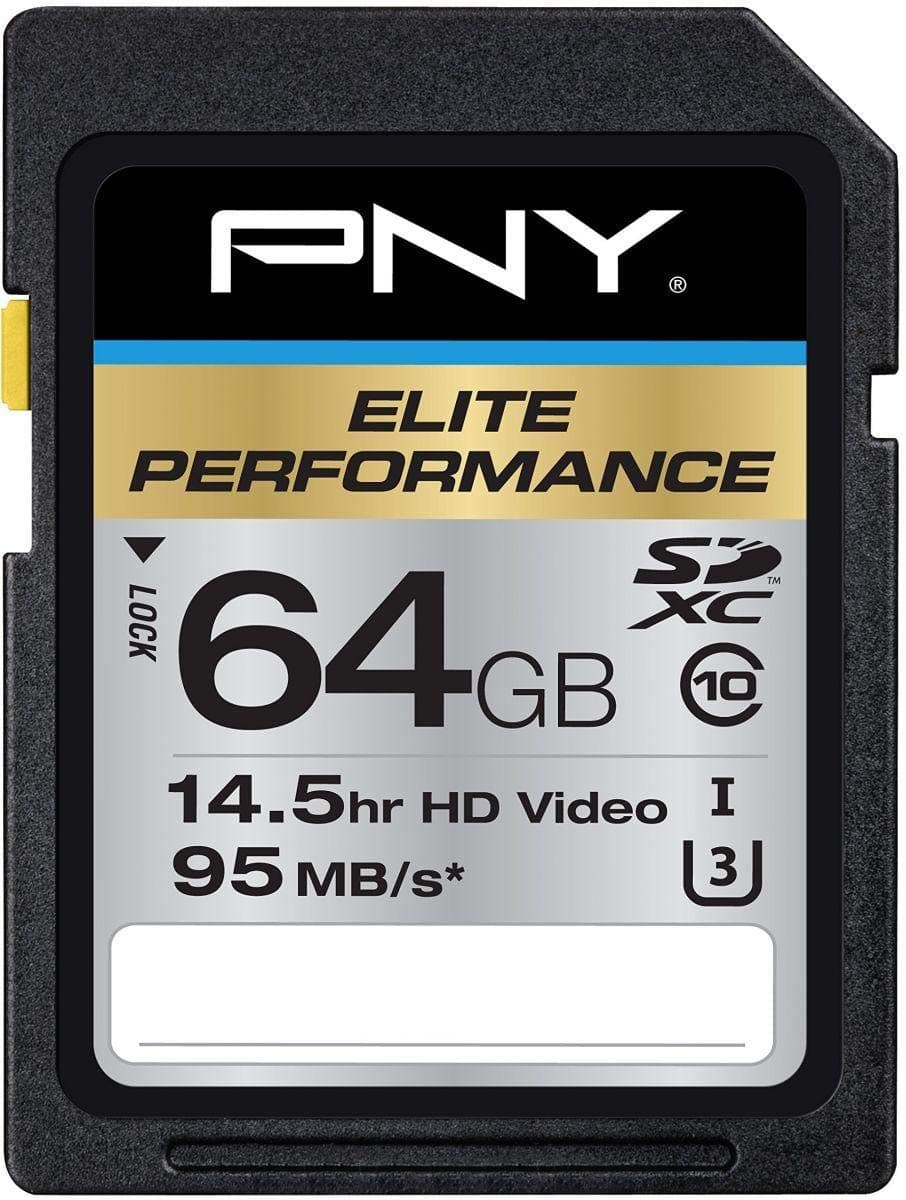 64GB Elite Performance Class 10 U3 SDXC Flash Memory Card - 95MB/s, Class 10, U3, 4K UHD, Full HD, UHS-I, Full Size SD
