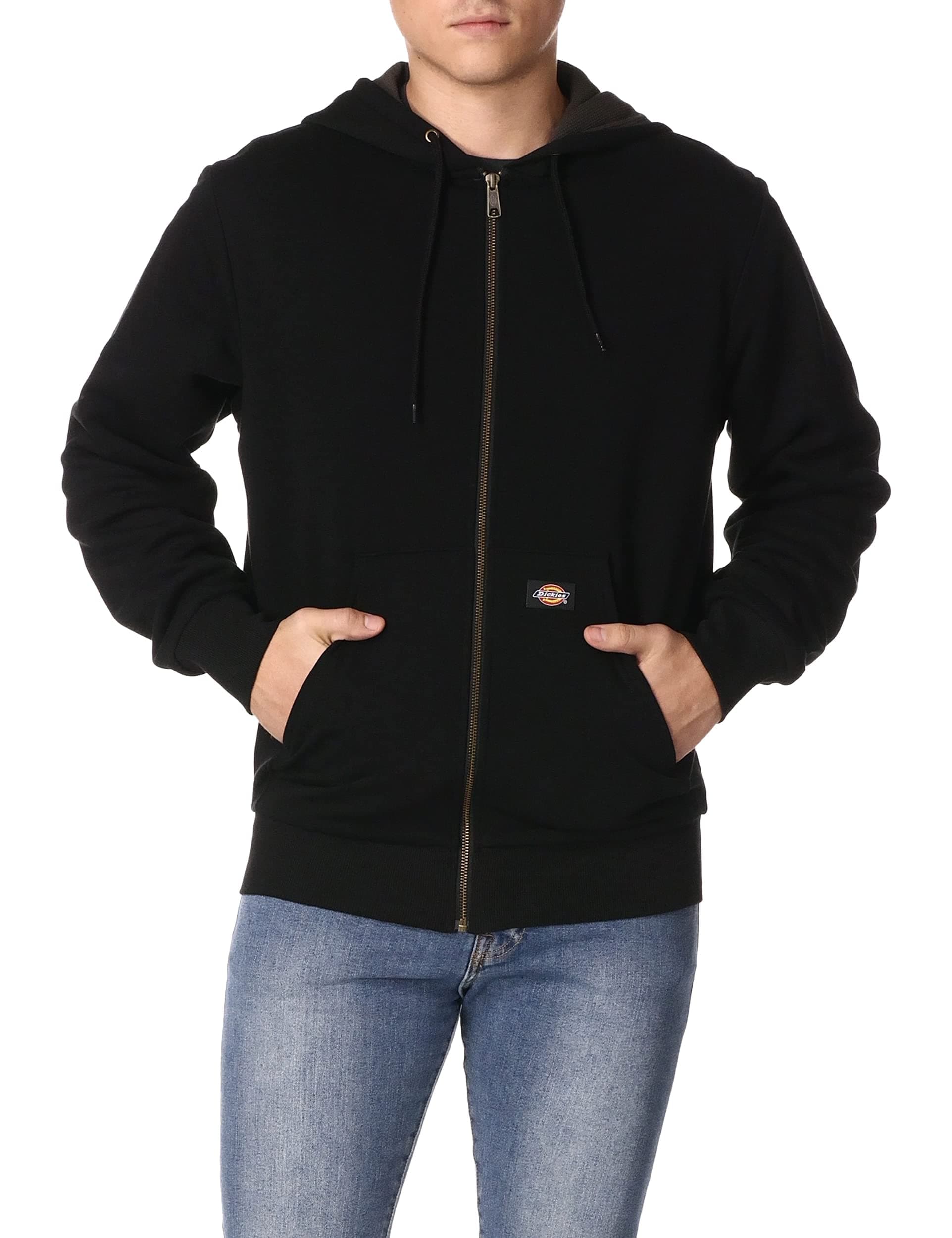 Dickies Men's Thermal Lined Fleece Jacket, Black, X-Large Tall