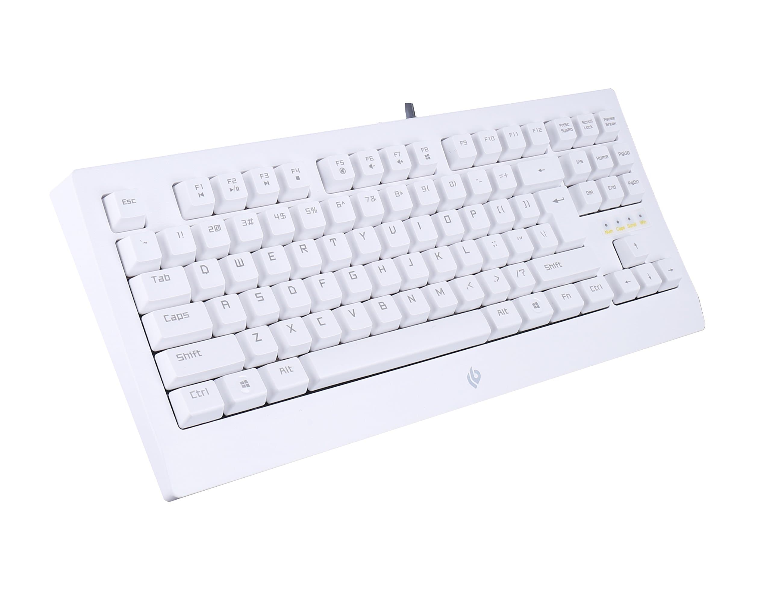 Gaming Keyboard with Red Switches, K23 87-Key USB Wired Mechanical Keyboard for PC Notebook Laptop Chromebook MacBook