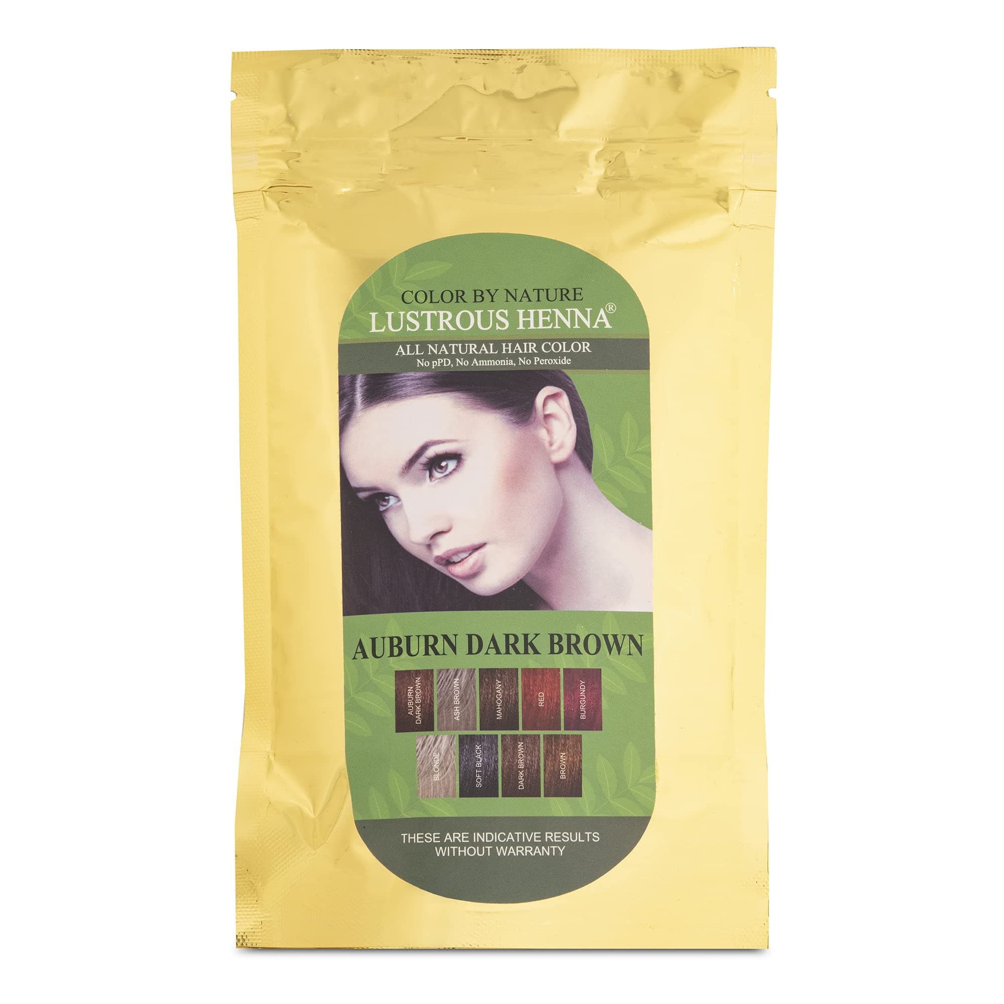 Auburn Dark Brown Color By Nature Lustrous Henna 100 grams