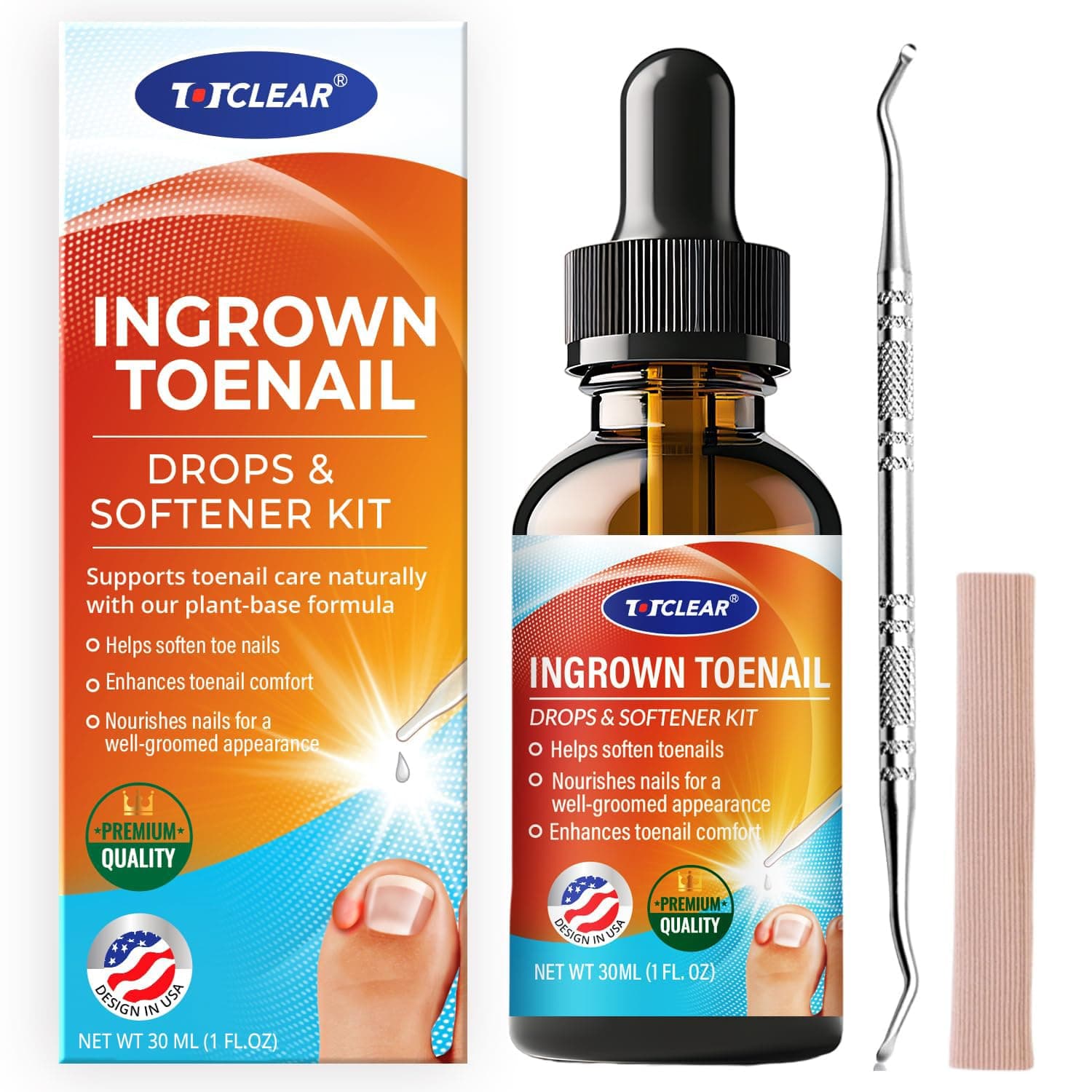 Ingrown Toenail Relief: Ingrown Toenail Tool for Men Women - Ingrown Toenail Removal Kit - Ingrown Toenail Corrector Drops - Ingrown Toenail Remover - Effective Solution for Ingrown Toenails - 30ml