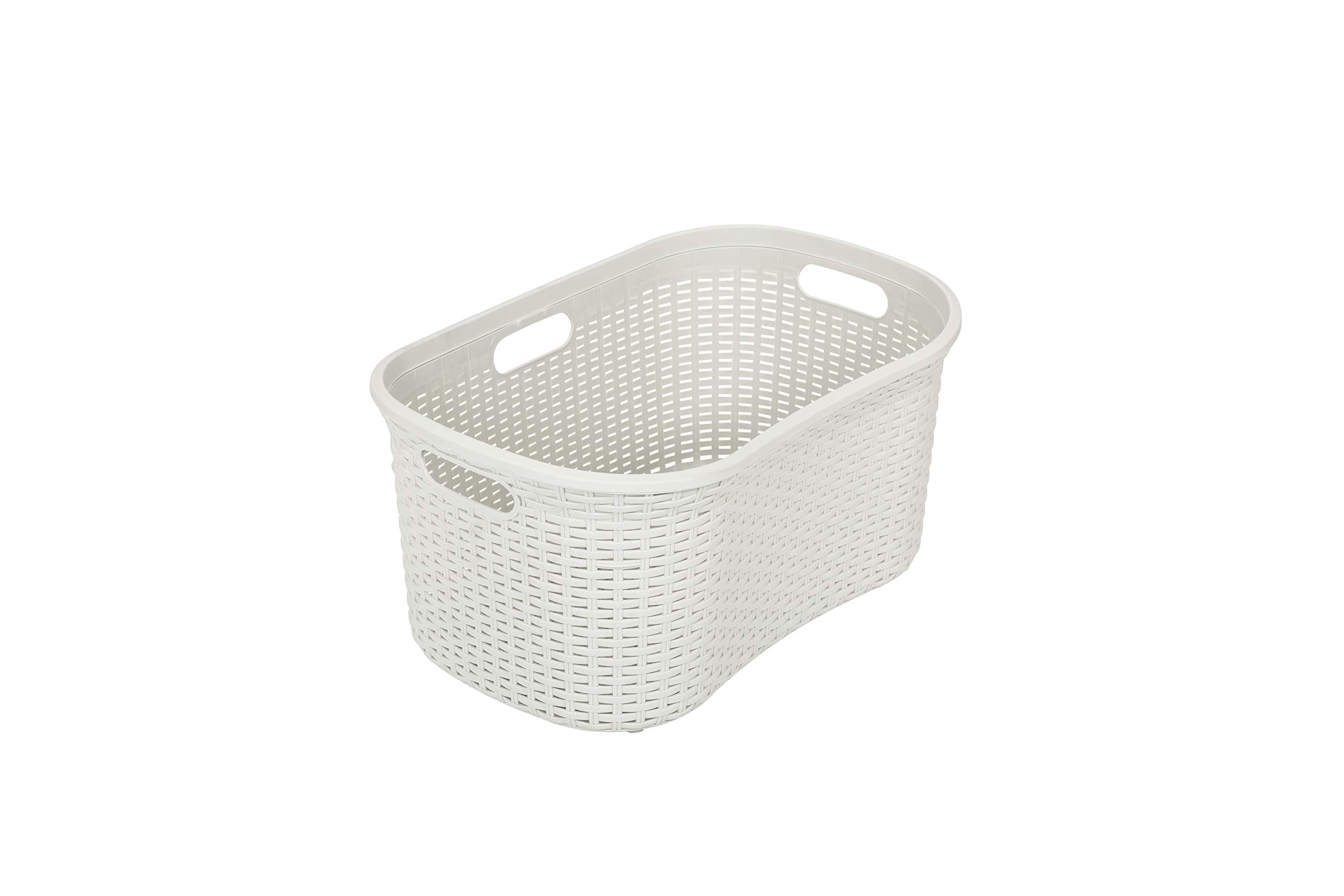 AddisFaux Rattan Hipster Laundry Clothes Basket, Mineral Light, 40-Litre, Minerial Grey, Single