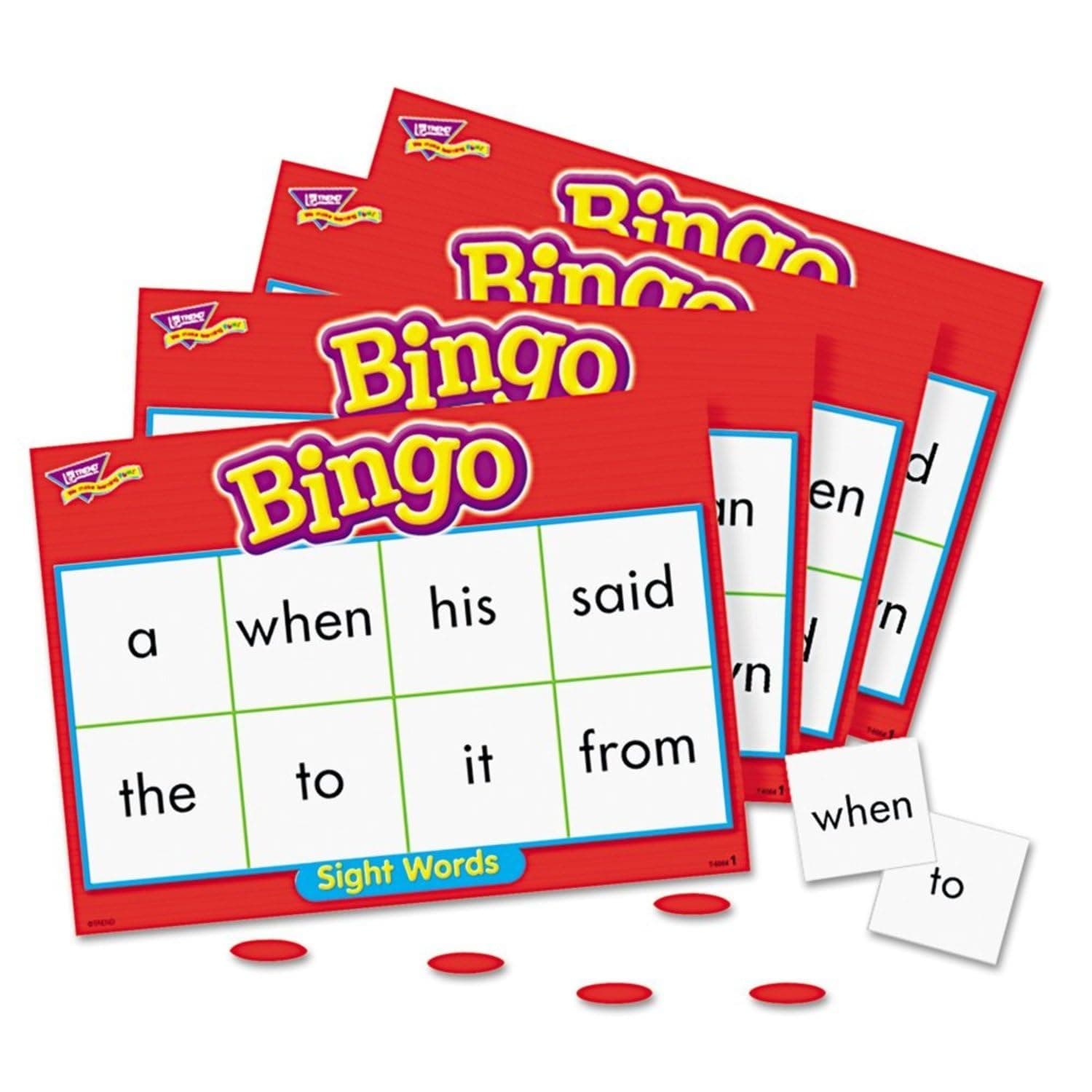 Sight Words Level 1 Bingo Game, Exciting Way for Everyone to Learn, Play 6 Different Ways, Great for Classrooms and at Home, 3 to 36 Players, for Ages 5 and Up