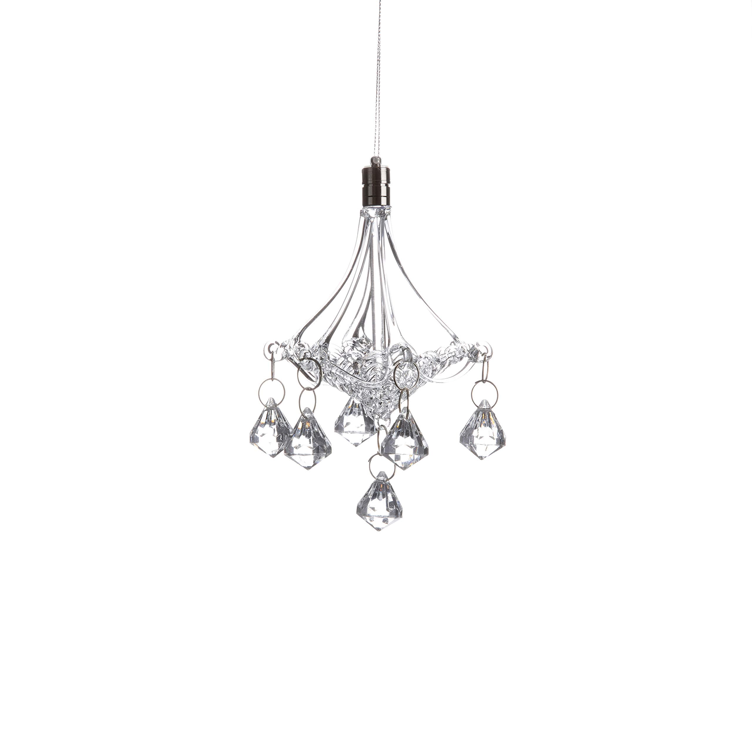 Hand-Blown Glass Chandelier with LED Lighting Decorative Hanging Ornament for Fall and Christmas Decorations