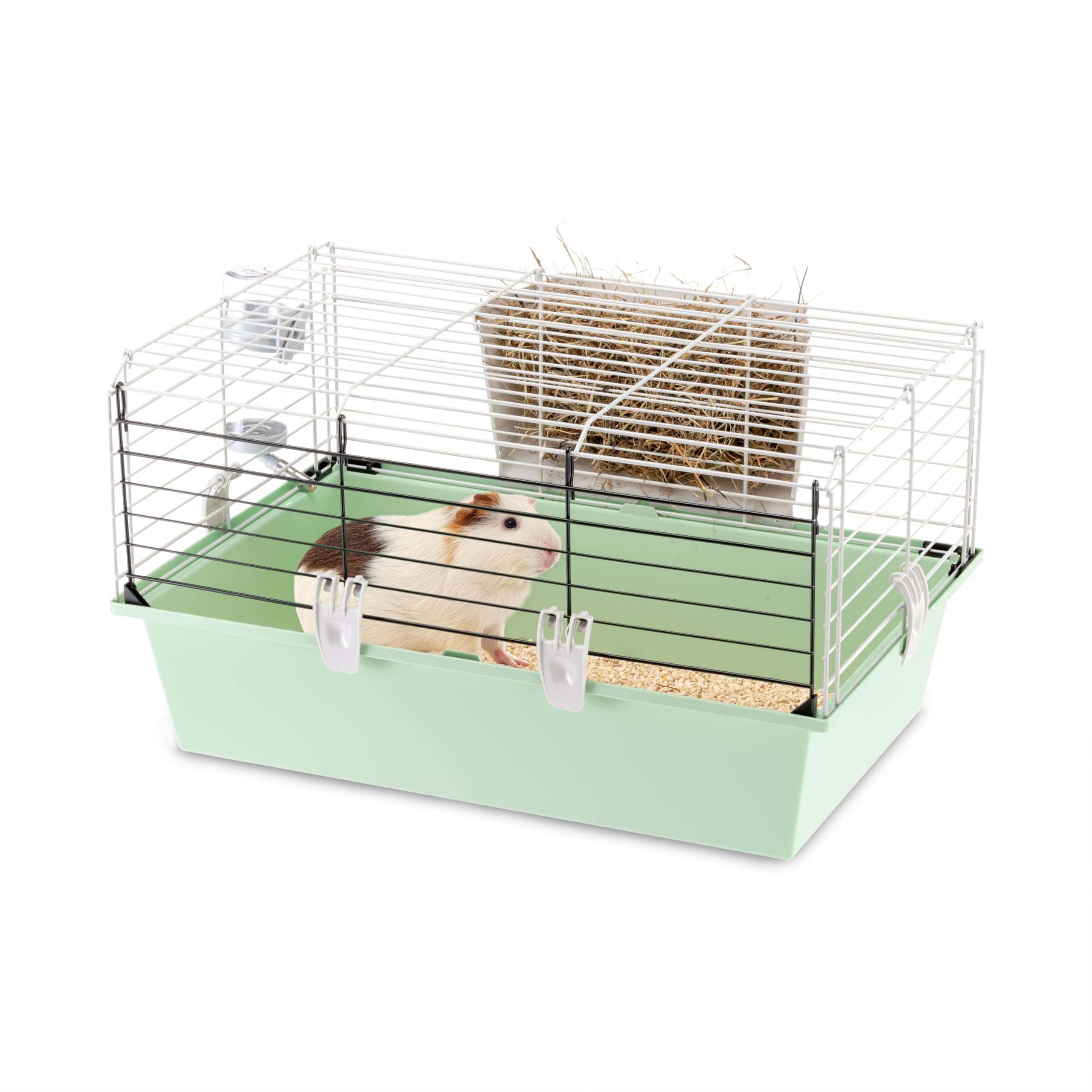 Ferplast Guinea Pig Cage CAVIE 60, Small Animal Cage Safety locking system, Metal with Plastic Bottom, Accessories included, 58 x 38 x 31,5 cm