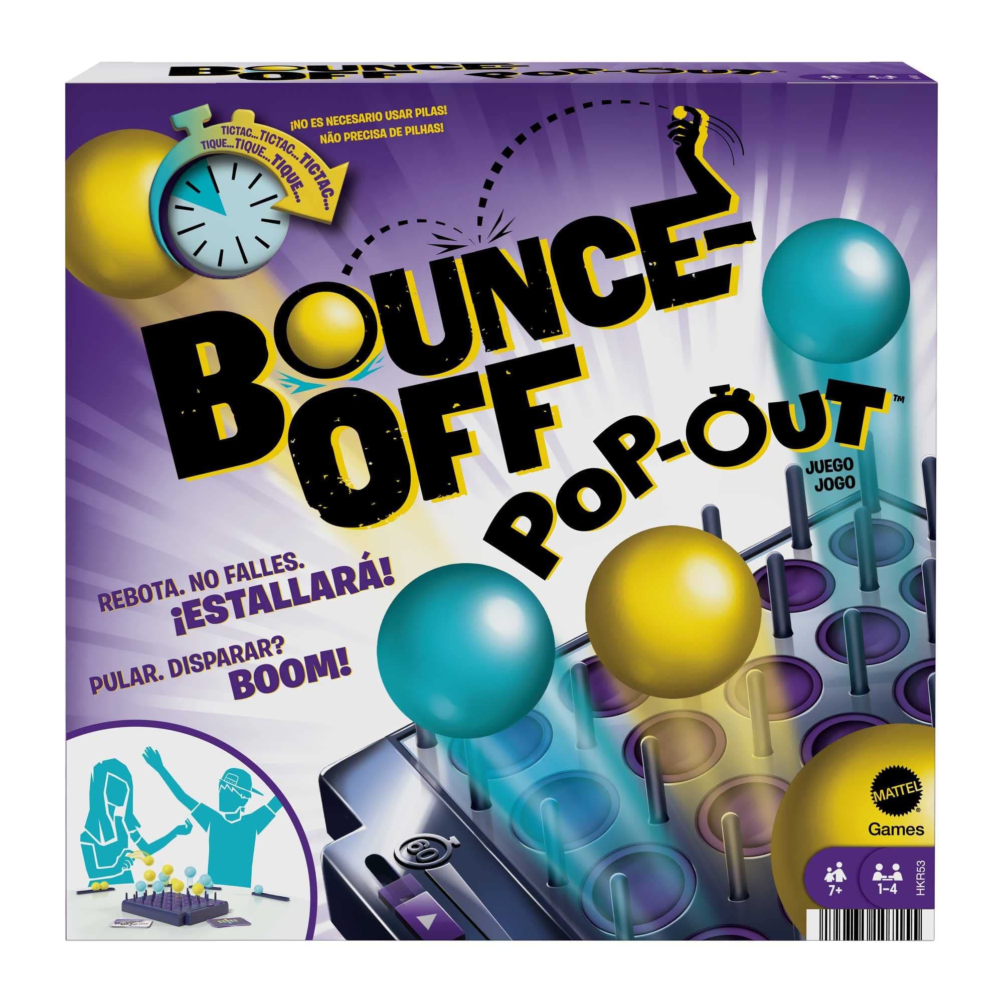 Mattel Games Bounce-Off Pop-Out Party Game for Family, Teens, Adults and Game Night, Balls Go Flying, No Batteries Required