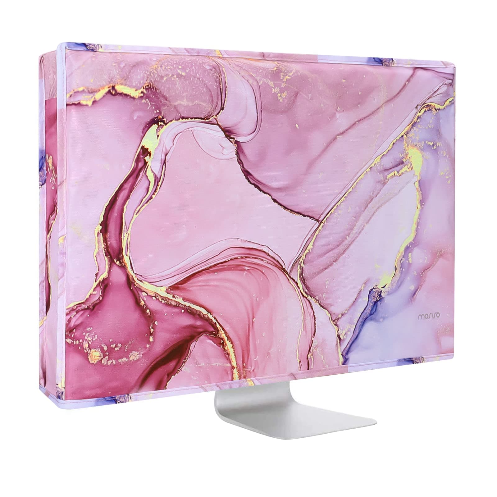 Monitor Dust Cover 22, 23, 24, 25 inch Anti-Static Dustproof LCD/LED/HD Panel Case Computer Monitor Cover Sleeve Compatible with iMac 24 inch, 22-25 inch PC, Desktop and TV Marble MO-MBH216