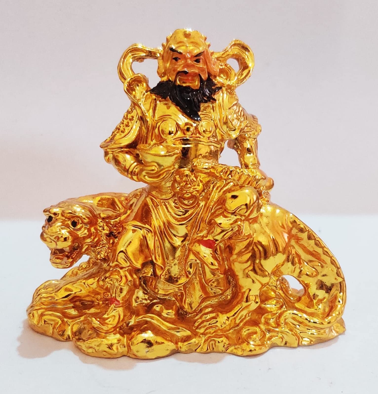 Money Vastu Fengshui Stone Gift Product Collection Loard Tsai Shen Yeh (GOD of Wealth ON Tiger) for Wealth and Prosperity Decorative Showpiece