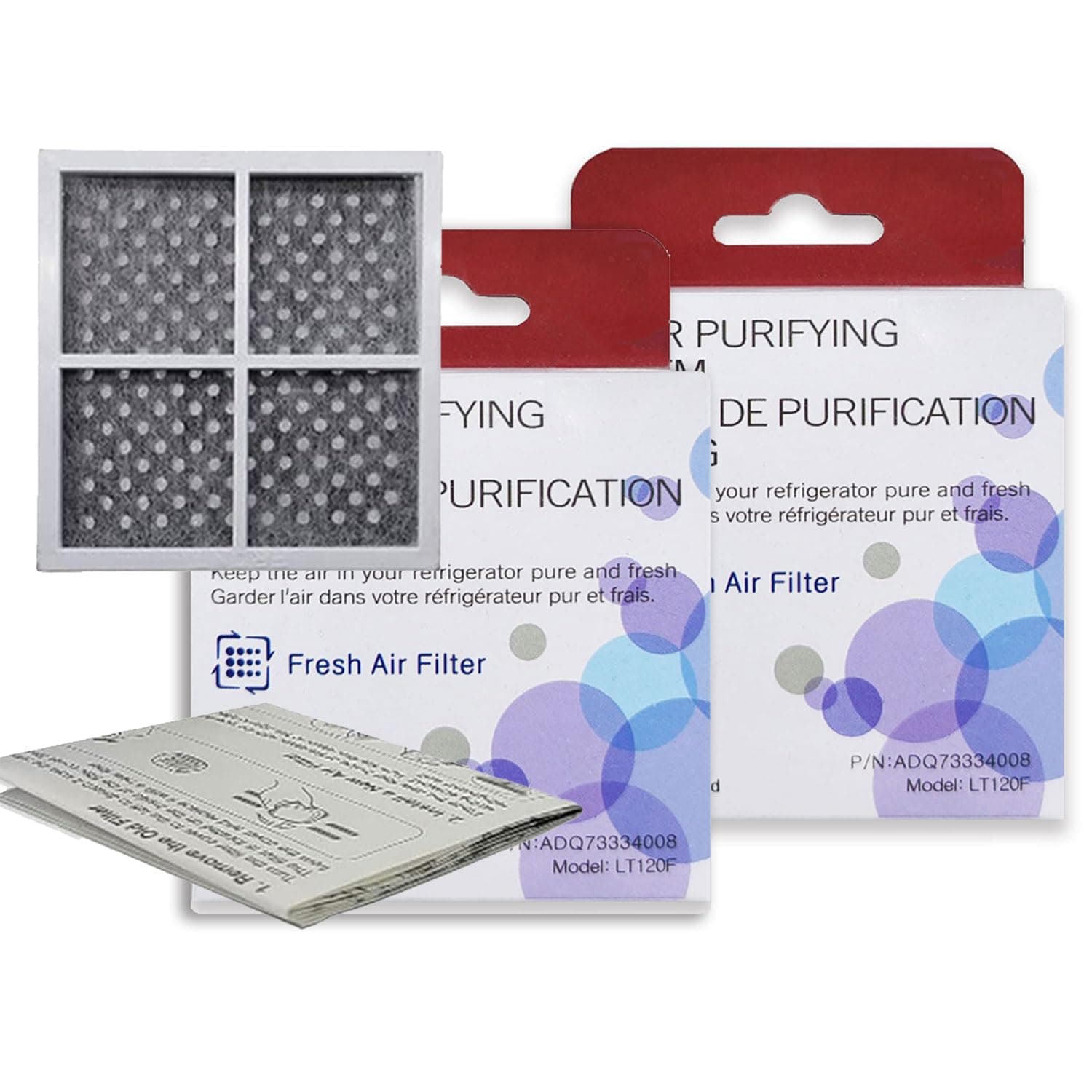 [LT120F Air Filter OEM Mania] LT120F 2-PACK NEW OEM Produced for LG Kenmore Refrigerator Air Filter Replacement Part - 6 Month Fresh Air Purifying System Compatible LT120F Kenmore Elite 469918