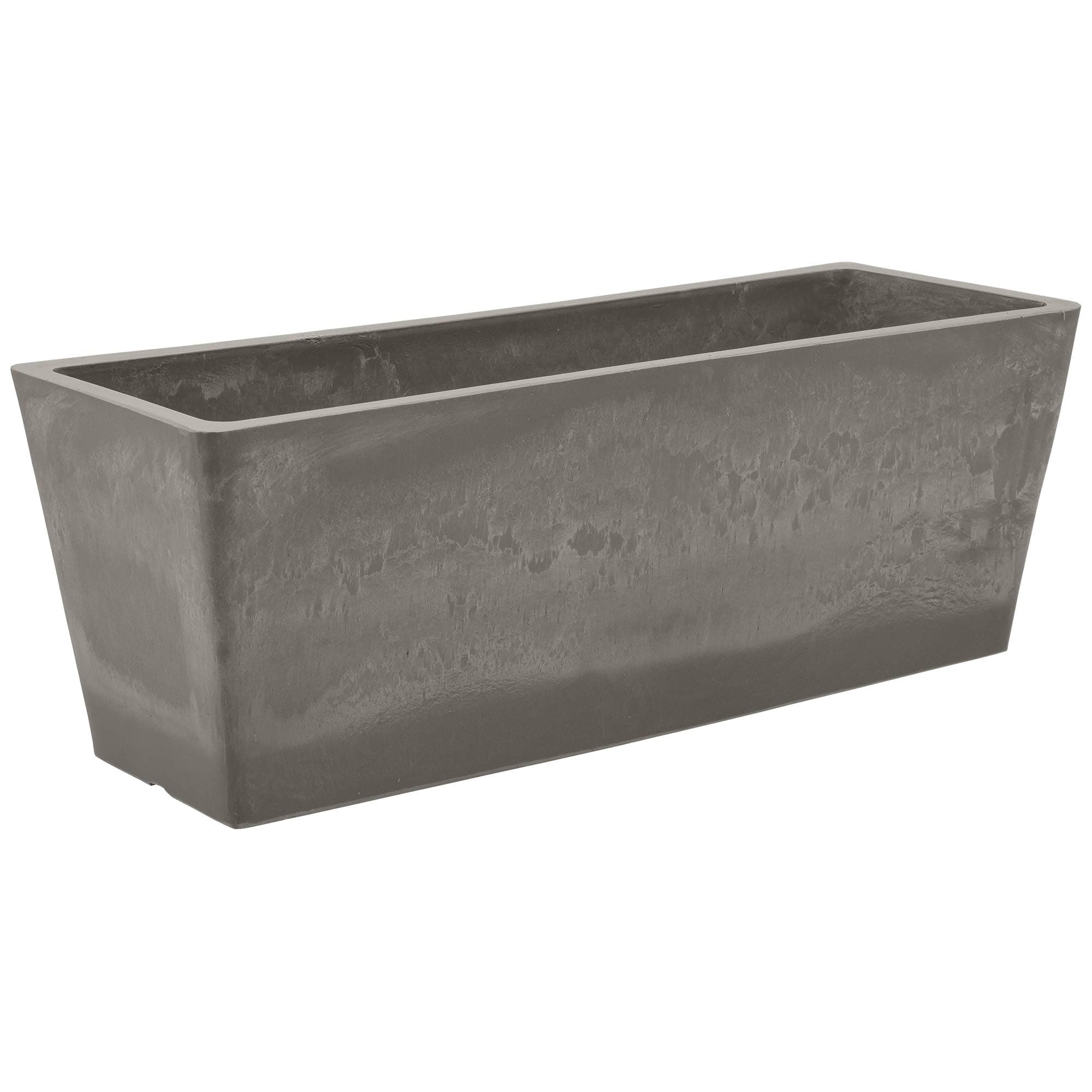 Arcadia Garden Products PSW U45CT Plastic/Stone/Wood Composite Simplicity Window Box, No Drainage Hole (Drillable), 17.5" x 7" x 6", Cement Color