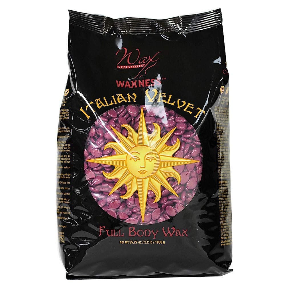 Waxness Italian Velvet Hard Wax Beads 2.2 lb (1 kg) – Premium Synthetic Rosin-Free Stripless Wax with Multidirectional Formula for Full Body and Large Areas, Professional Use – Made in Italy