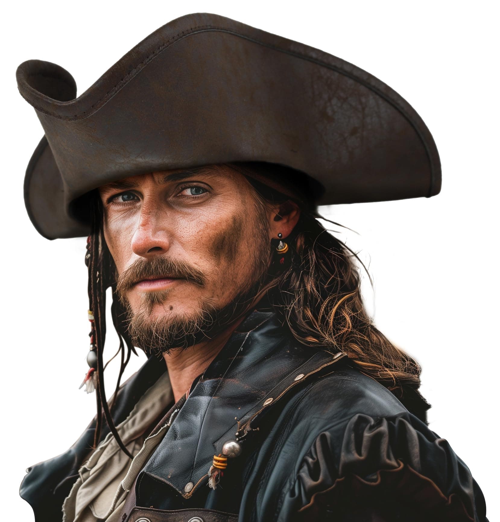 HOMELEX Pirate Hat for Women & Men Colonial Tricorn Halloween Adult Revolutionary war Costume Accessory