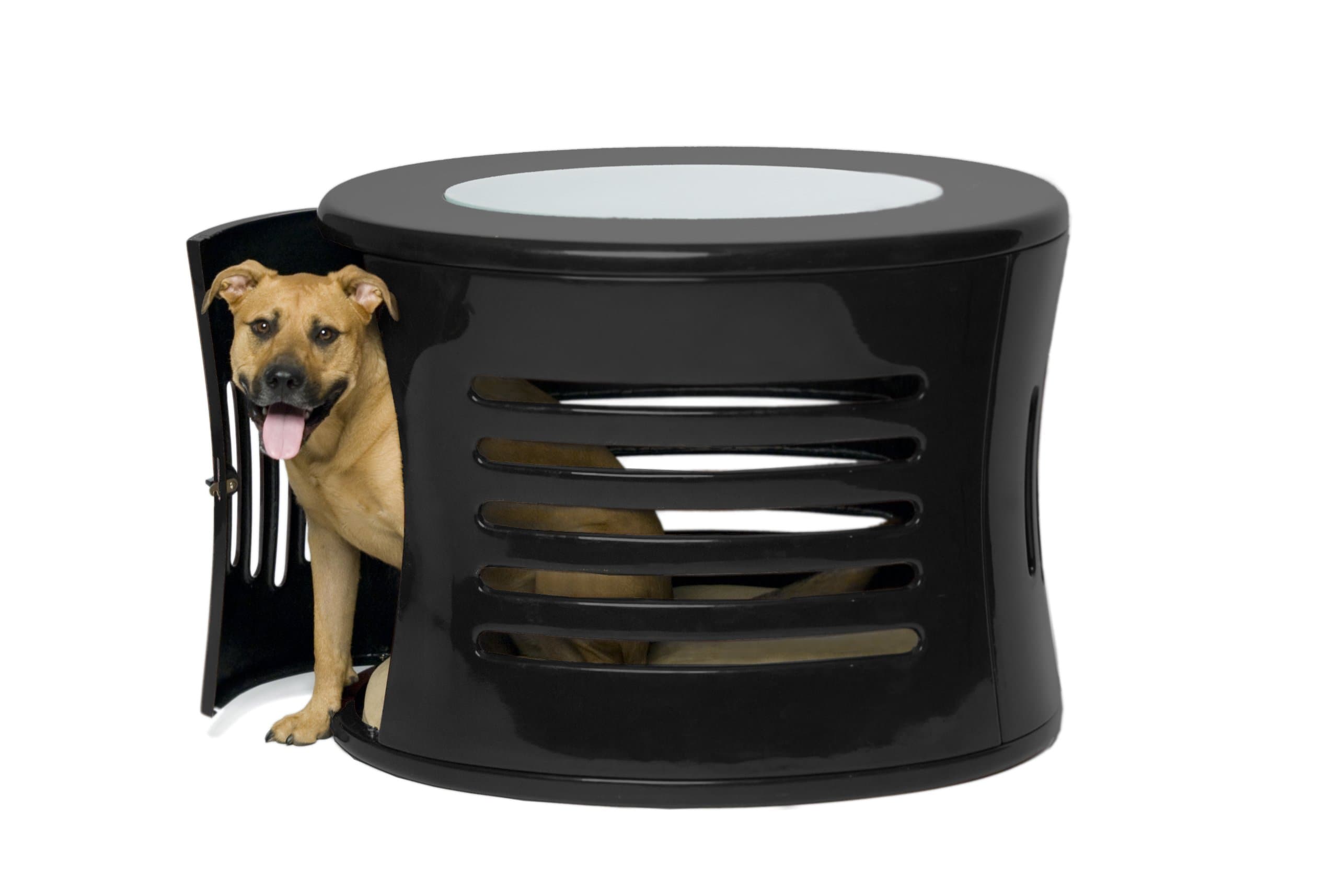 ZenHaus Indoor Dog House and End Table, Black, Medium