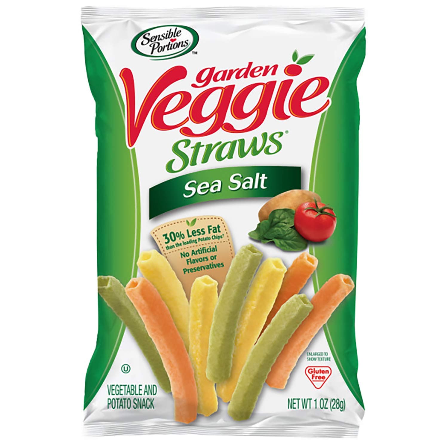 Sensible Portions Garden Veggie Straws, Sea Salt, 1 oz. (Pack of 6)