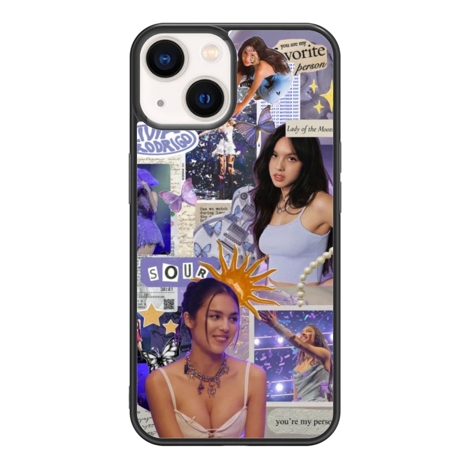 Cool Blue Collage Queen Singer Phone Case, Cute Print Rodrigo Phone Case for iPhone 11 12 13 14 15 16 Pro Max Plus Mini Xr Xs X 7 8 for Teen Girls and Boys, Men and Women