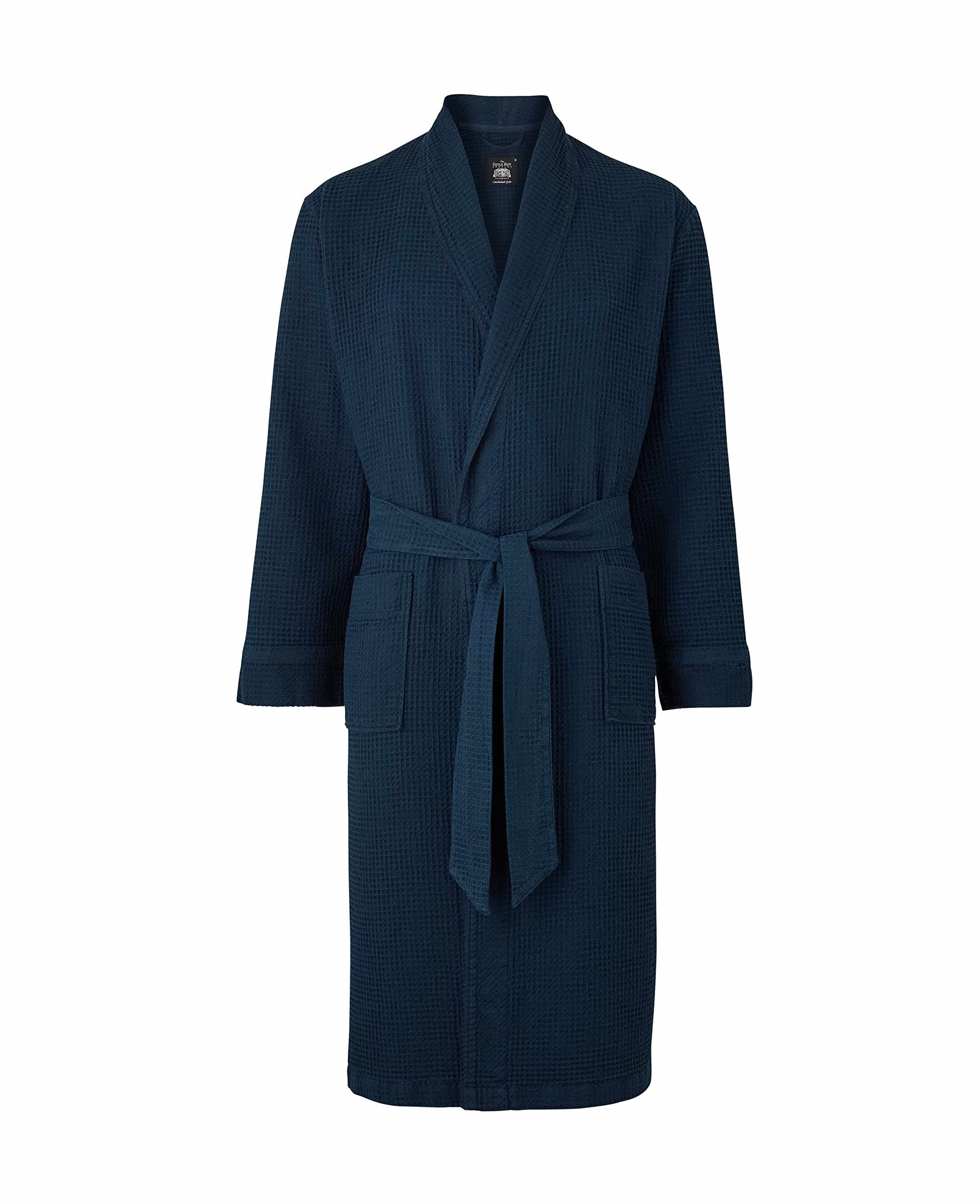 Men's Lightweight Soft 100% Cotton Waffle Bathrobe Dressing Gown