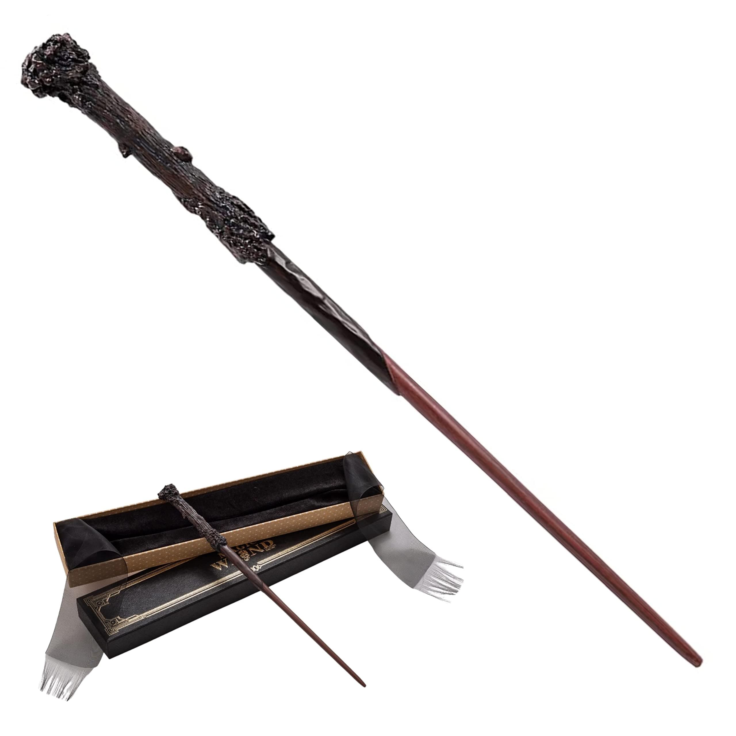 Magic Wands for Kids Adult Wizard Witch Toy Cosplay Costume Accessories for Halloween Birthday Party Favors with Medal in Gift Box Accessories Cosplay Witchcraft Collection (Magic Wand)