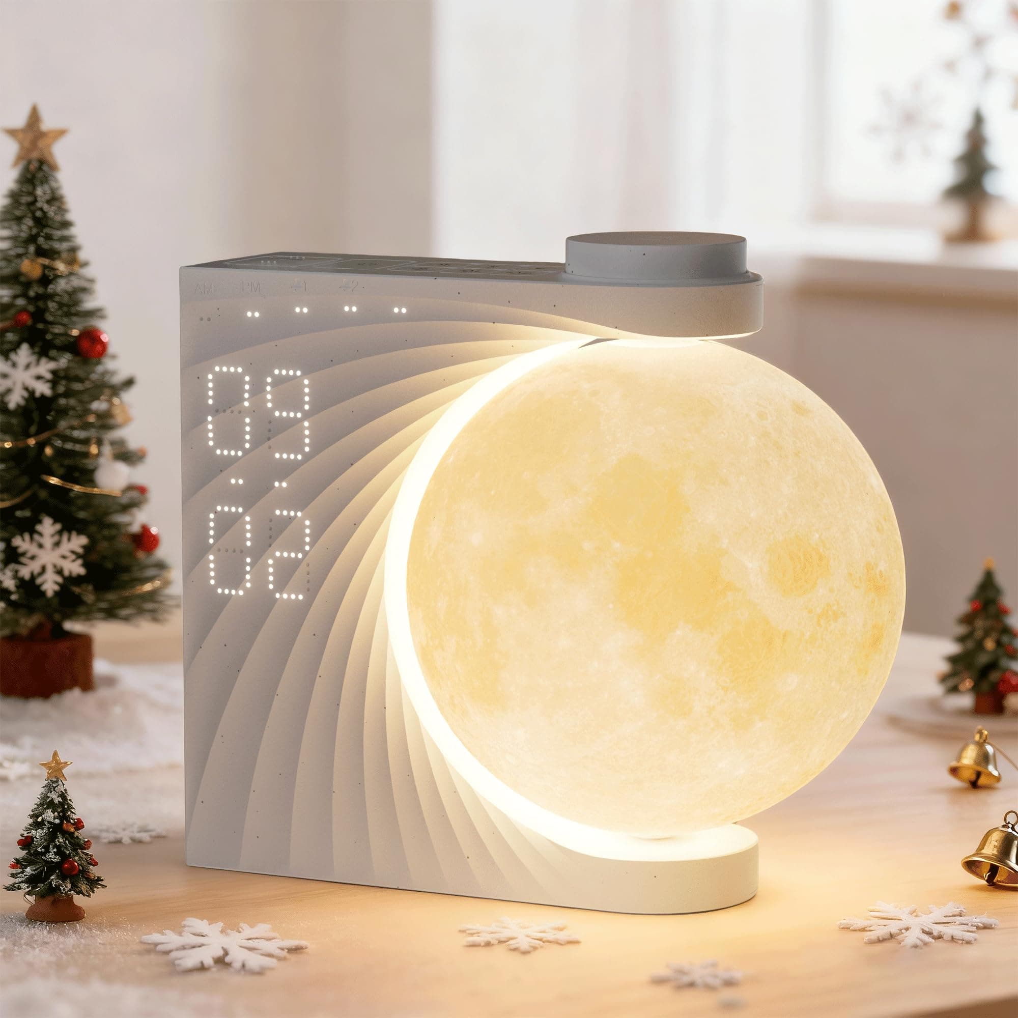 Moon Light, Nursing Light, Sunrise Alarm Clock, Morning Light, Alarm Clock, 2 RGB 8 Colors, 10 Soothing Sounds with Timer, Sleeping Baby, Bed Headlight, 3 Brightness Night Light, Gift for Women Girls