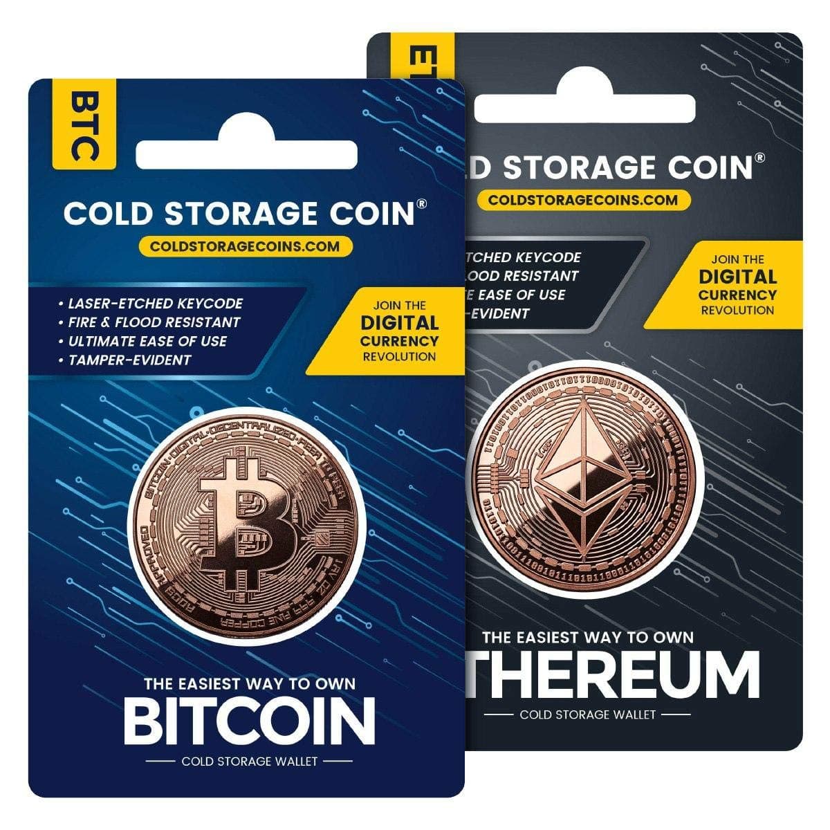 (Combo Pack) Bitcoin/Ethereum Cold Storage-Crypto Wallet-Crypto Cold Wallet-Crypto Hard Wallet for Securely Storing Offline-Un-hackable and Fire-Resistant Storage Device-1 Ounce 999 Pure Copper Coin