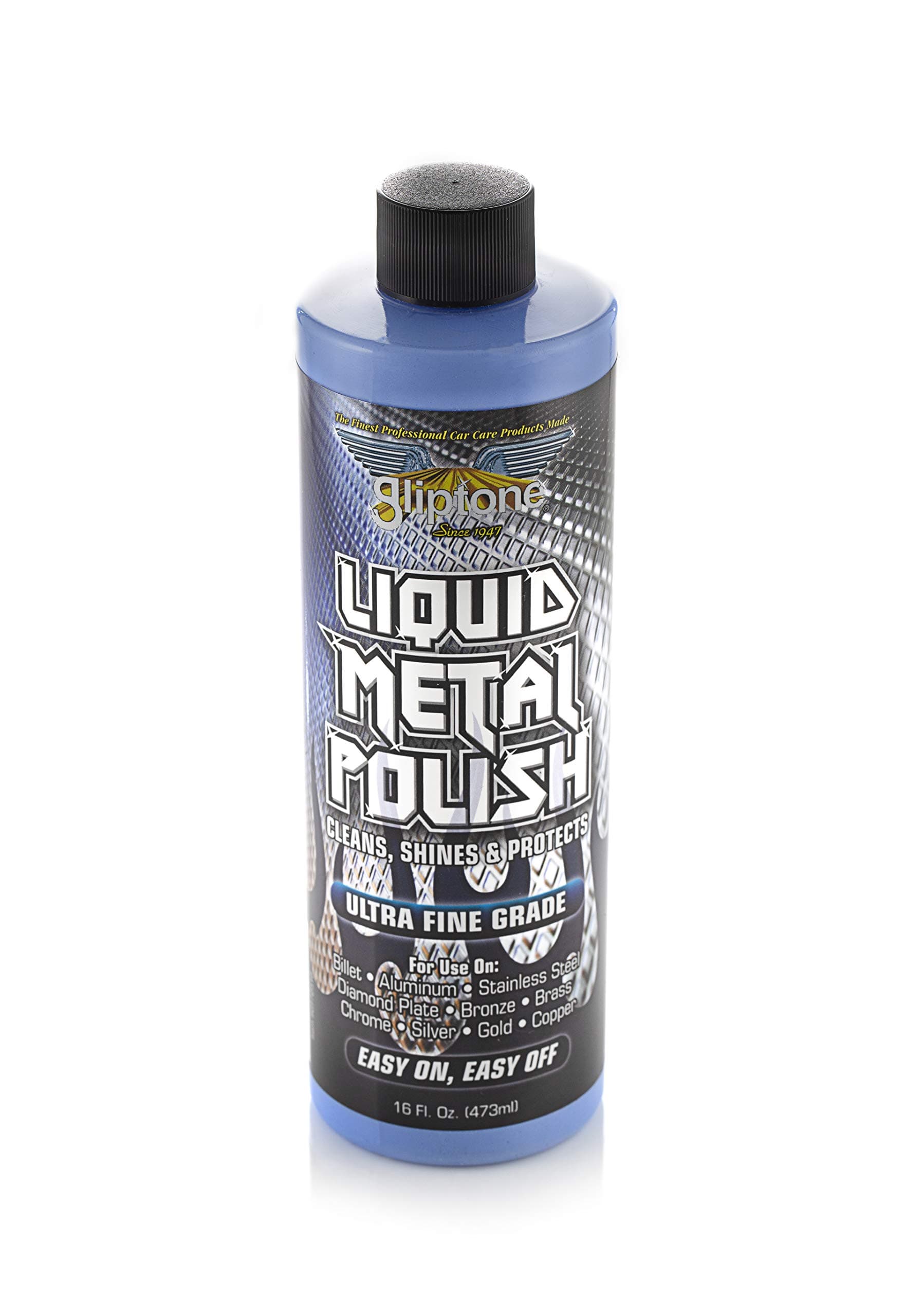 Liquid Metal Polish, Ultra Fine Grade, 16 Fl Oz, Restores & Protects Aluminum, Stainless Steel, Billet, Diamond Plate, Bronze, Brass, Chrome, Silver, Gold & Copper