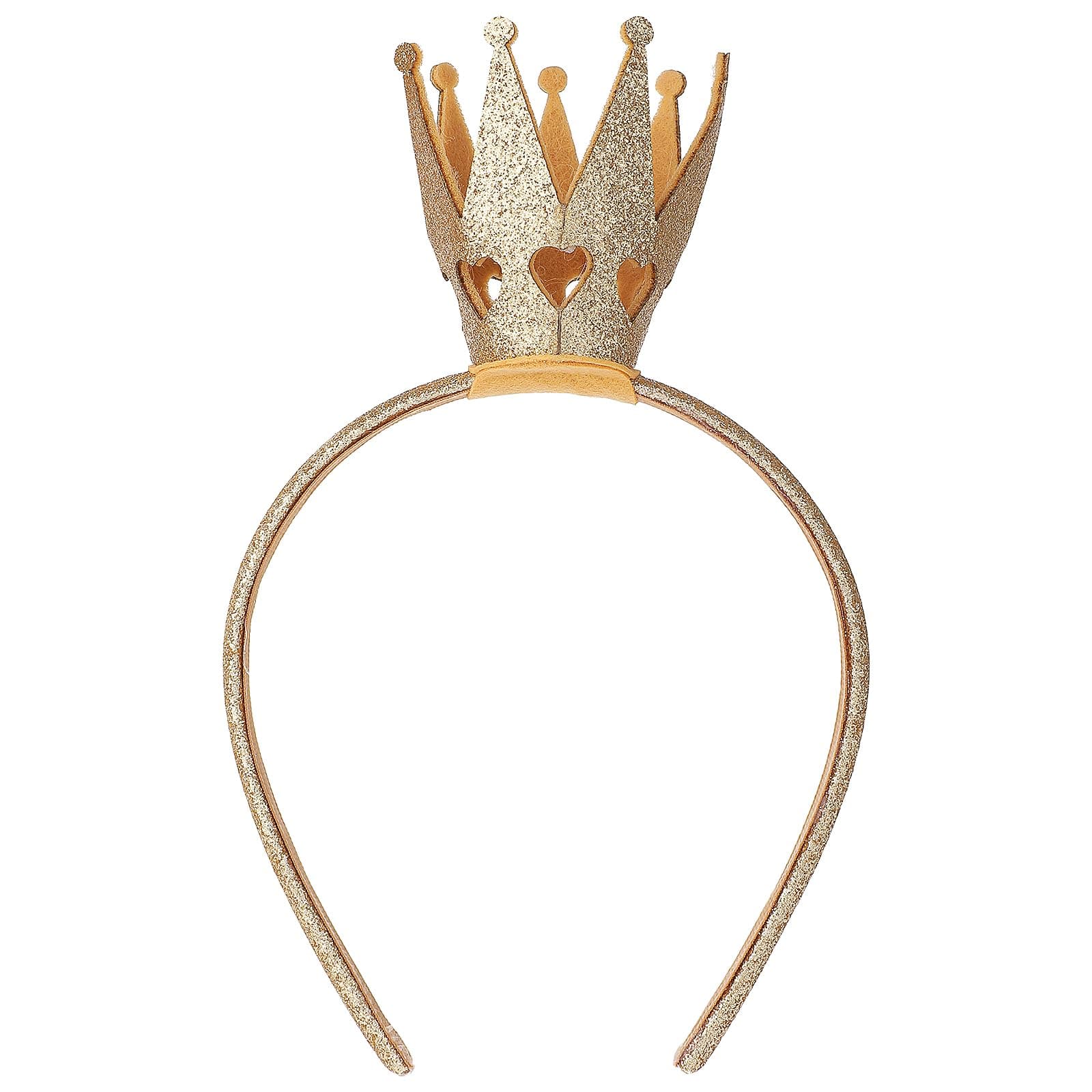 Sibba Shiny Crown Headband Glitter Hairband Crystal Tiaras Rhinestone Headwear Princess Head Band Beautiful Diamonds Queen Hair Accessories Fit Girl, Party, Decorations, Birthday (Gold)