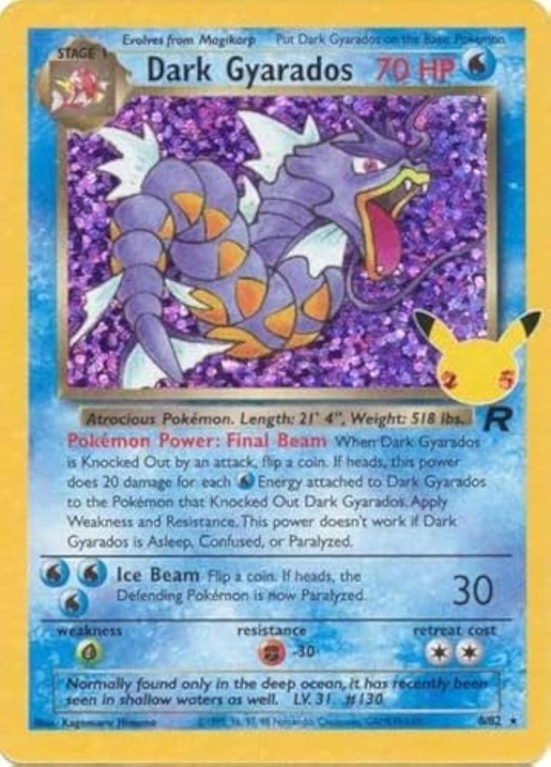 Single Card DARK GYARADOS Celebrations CLASSIC COLLECTION